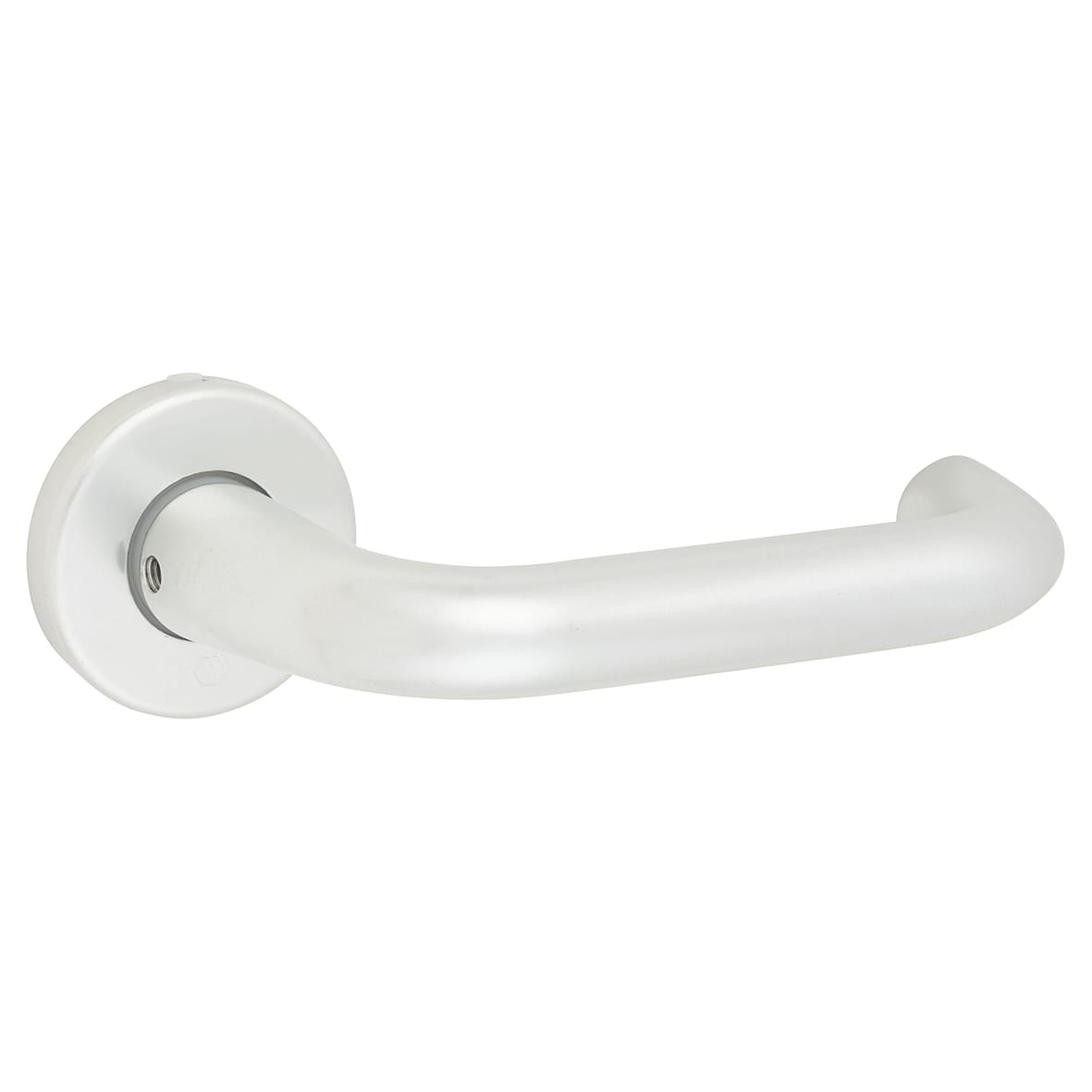 Satin Aluminium 20mm Return to Door Handles on Round Rose - view 3