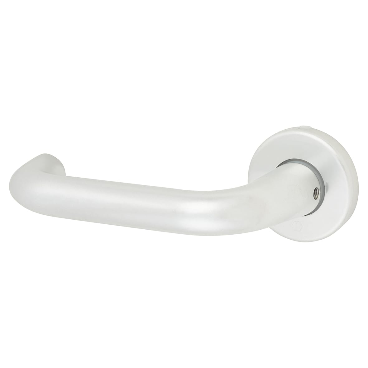 Satin Aluminium 20mm Return to Door Handles on Round Rose - view 4