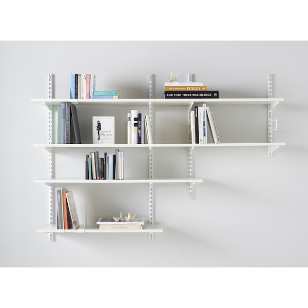 Twin Slot Shelving System - Shelf Wall Upright - 2396mm Length - White - view 3