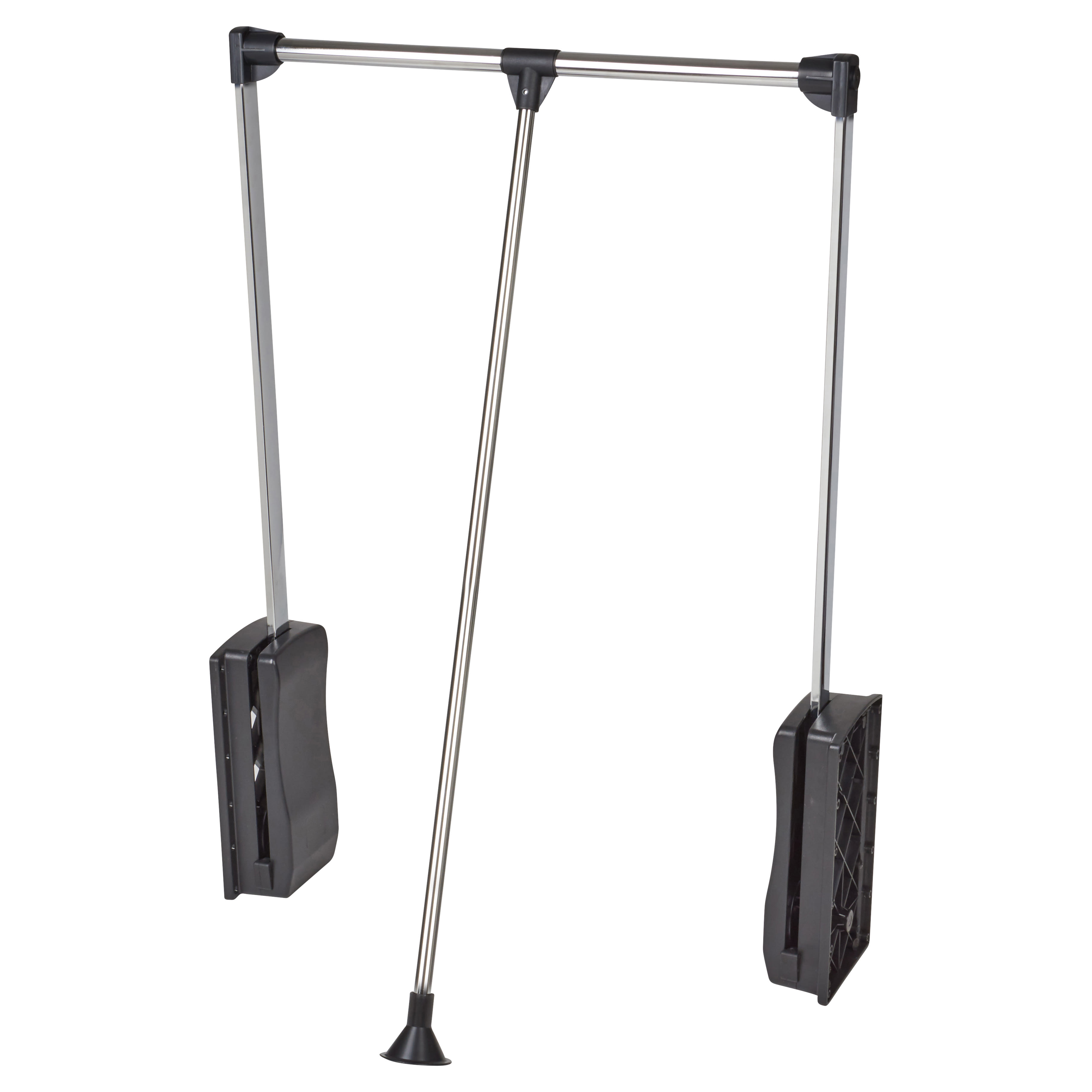 Double Pull Down Wardrobe Rail Lift - 830-1150mm - Max Weight 12kg - Black/Chrome - view 2