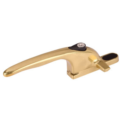 Virage Cockspur Locking Window Handle - 9mm Nose Height - Left Hand - Gold - view 2