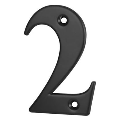 79mm Screw Fix Door Numeral - 2 - Black - view 2