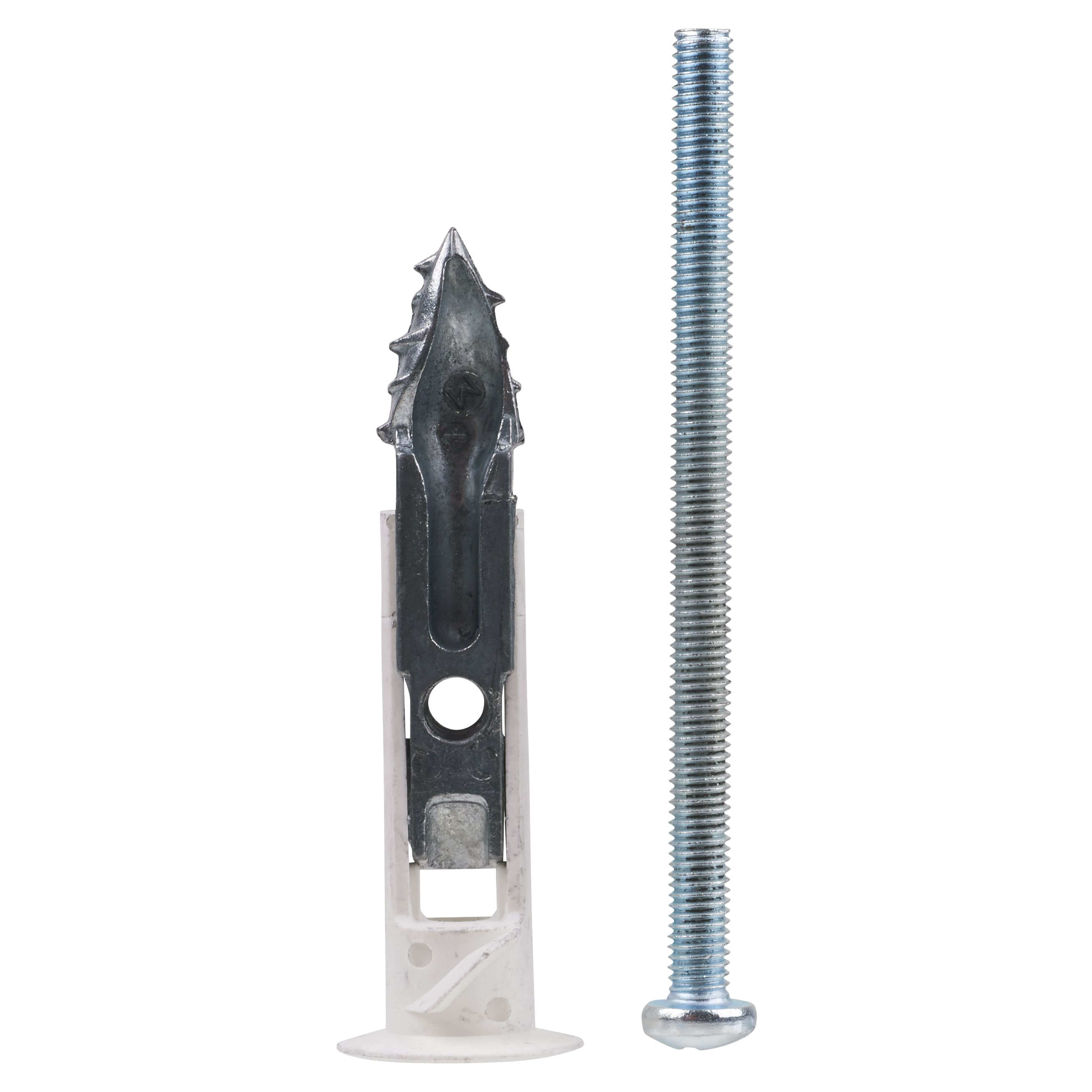 DrillerToggle Heavy Duty Self Drilling Plasterboard Fixing - M5 x 75mm Bolt - White - Pk of 6 - view 2