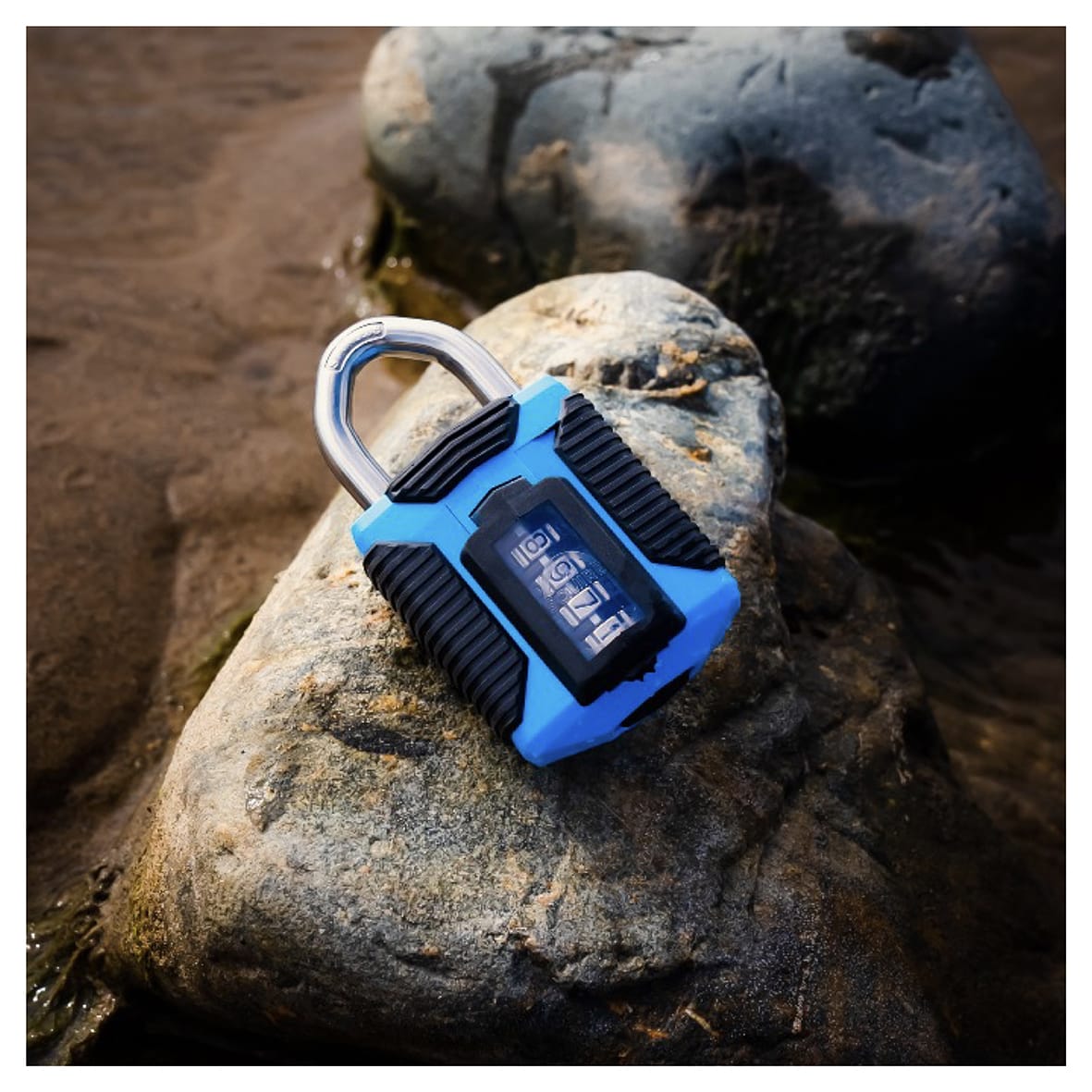 Marine Grade Combination Padlock - 50mm Body - 23 x 22mm Shackle - Blue - view 6