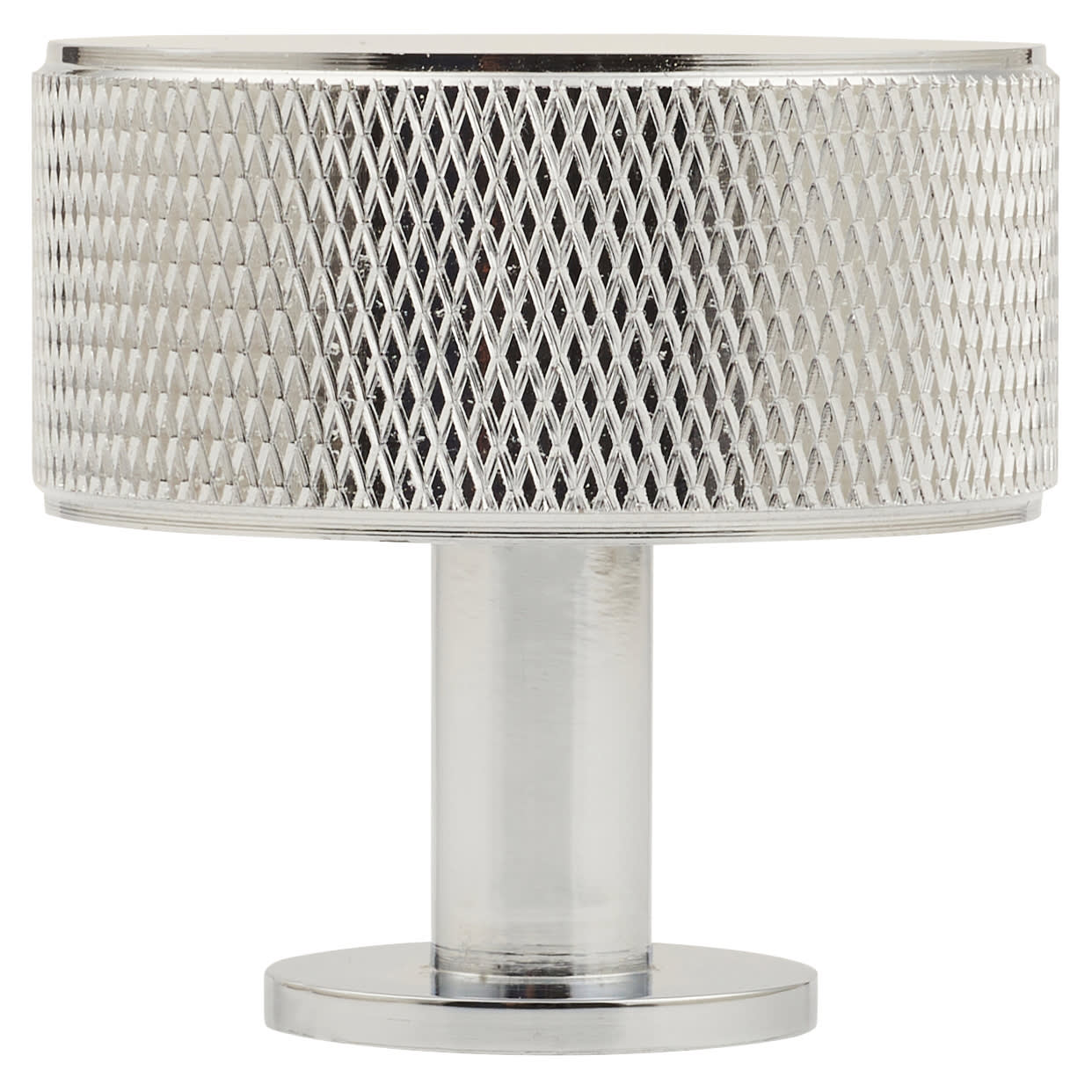 Knurled Radio Round Cabinet Knob - 35mm Diameter - Polished Chrome - view 2
