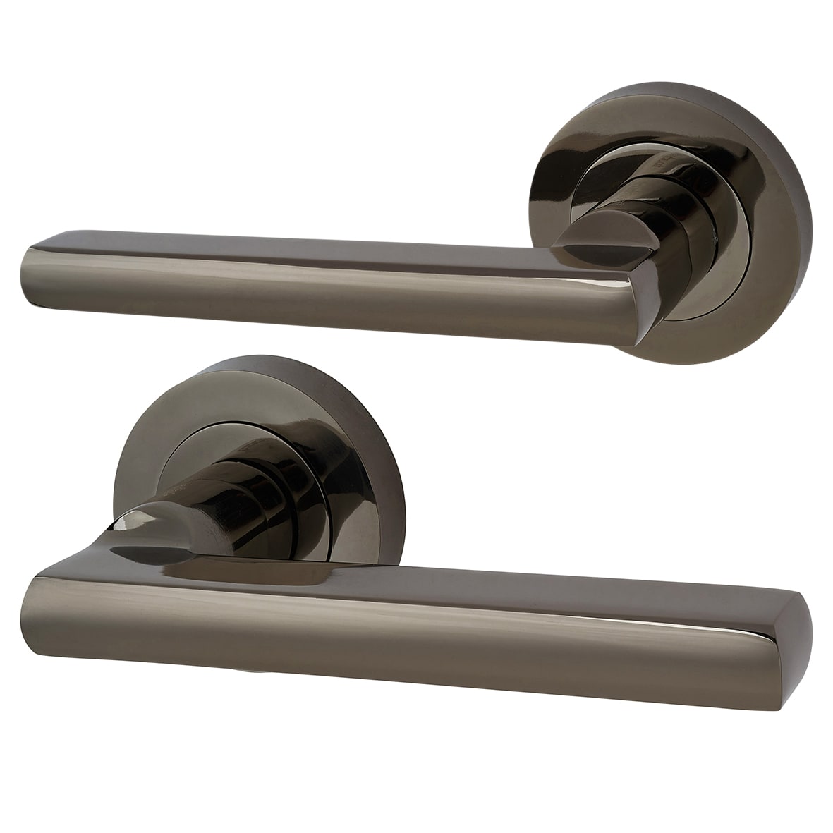 Black Nickel 3 Lever Sashlock Door Handles on Rose Pack - Sophia Range - view 2