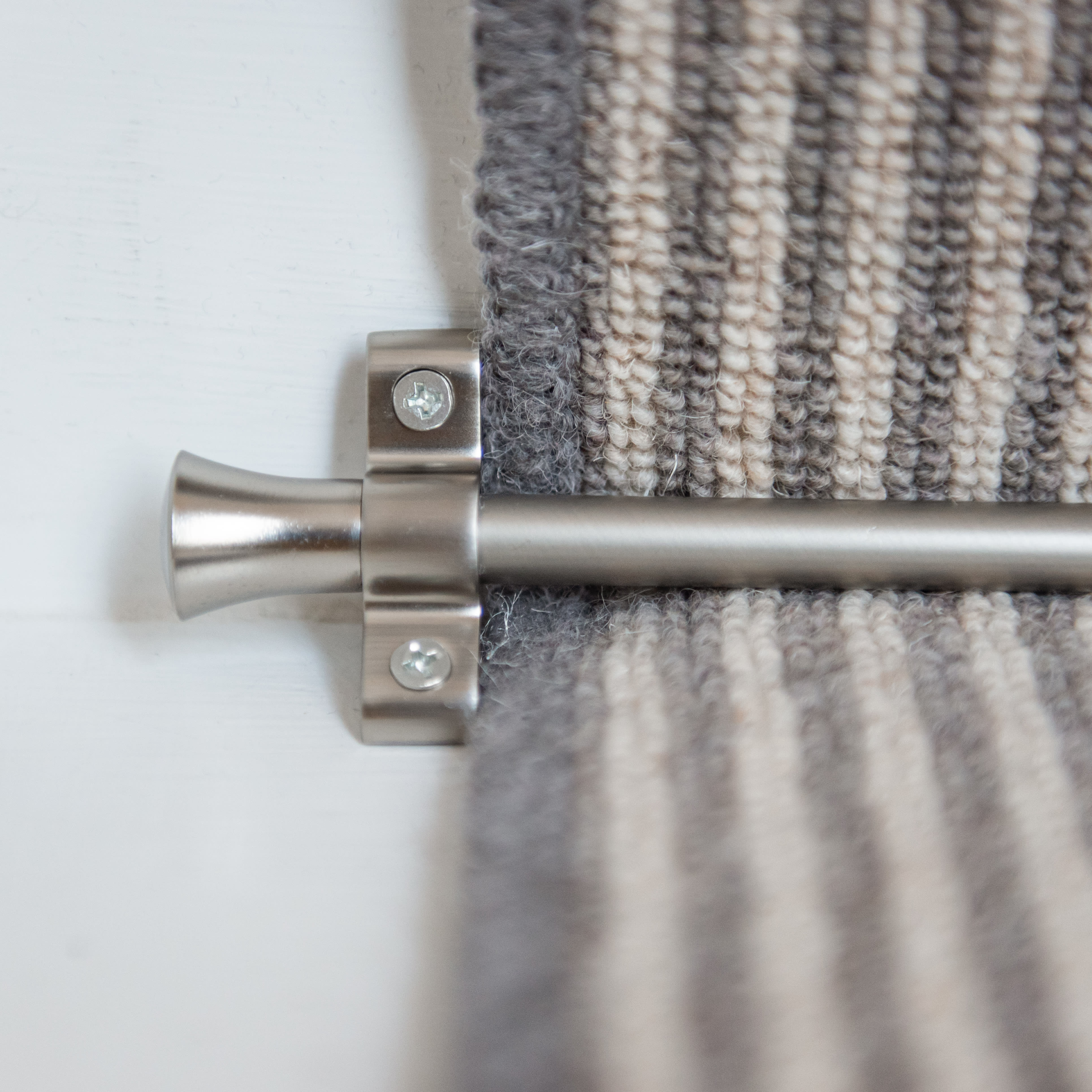 Stair Rod with Fluted Finials - 900mm Length - Satin Nickel - view 5