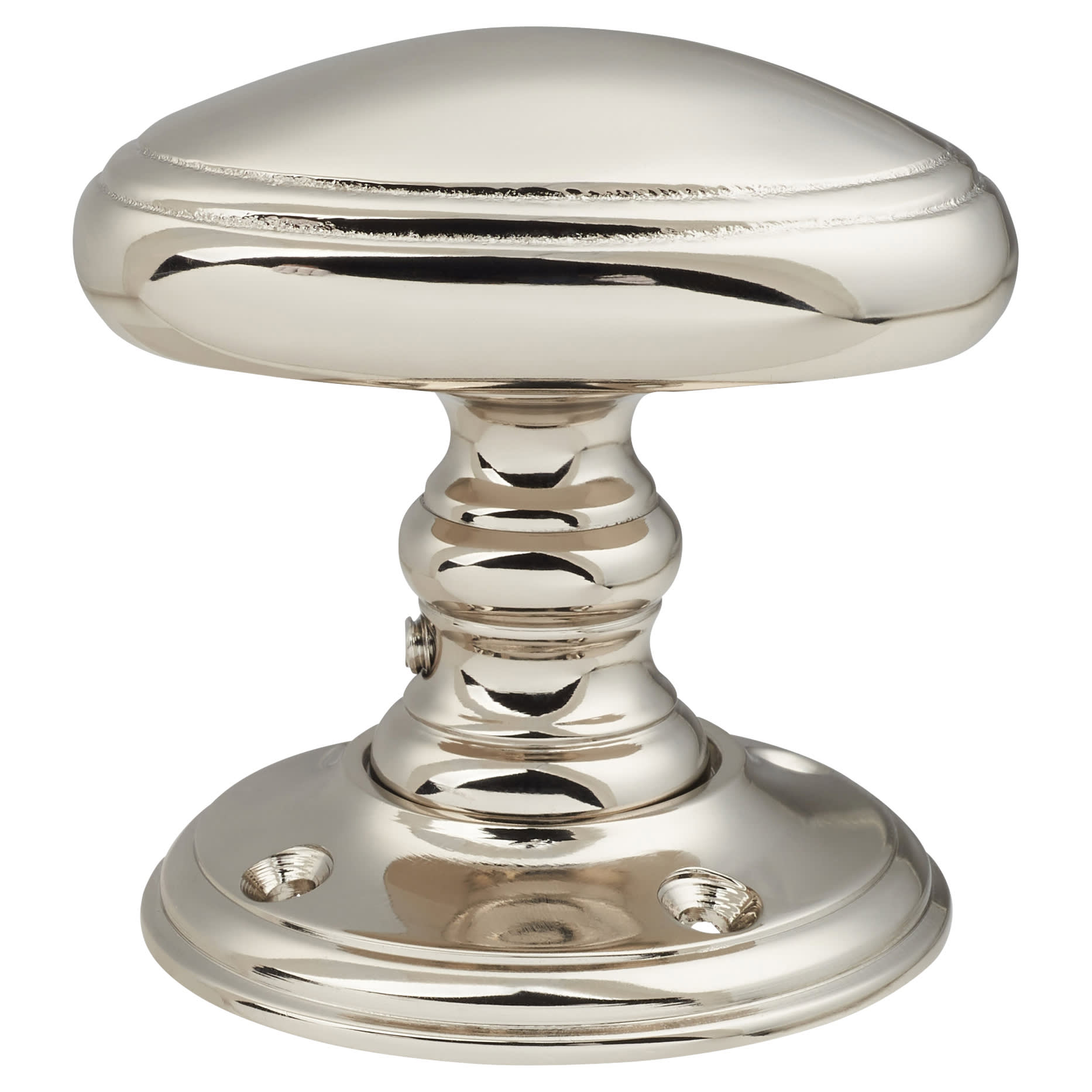 Polished Nickel Georgian Oval Mortice/Rim Door Knob - 60mm Rose Diameter - view 2