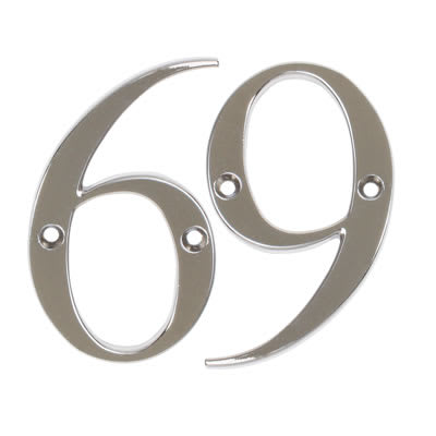 76mm Screw Fix Door Numeral - 6 / 9 - Bright Bronze - view 2