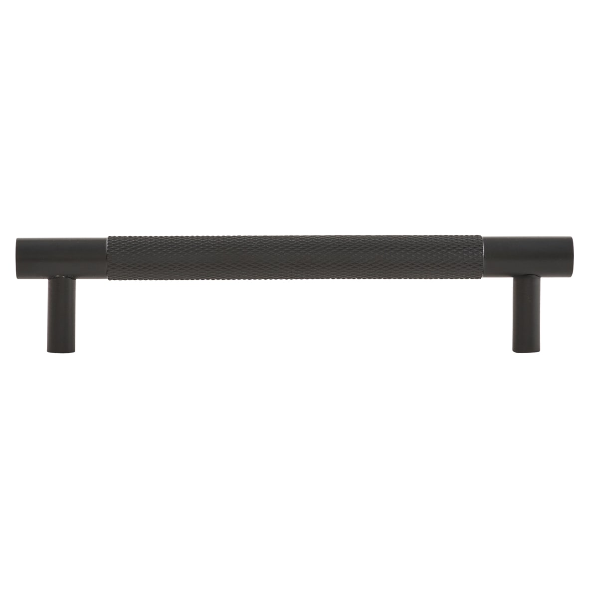 Brunel 13mm Knurled T-Bar Cabinet Pull Handle - 128mm Centres - Matt Black - view 2