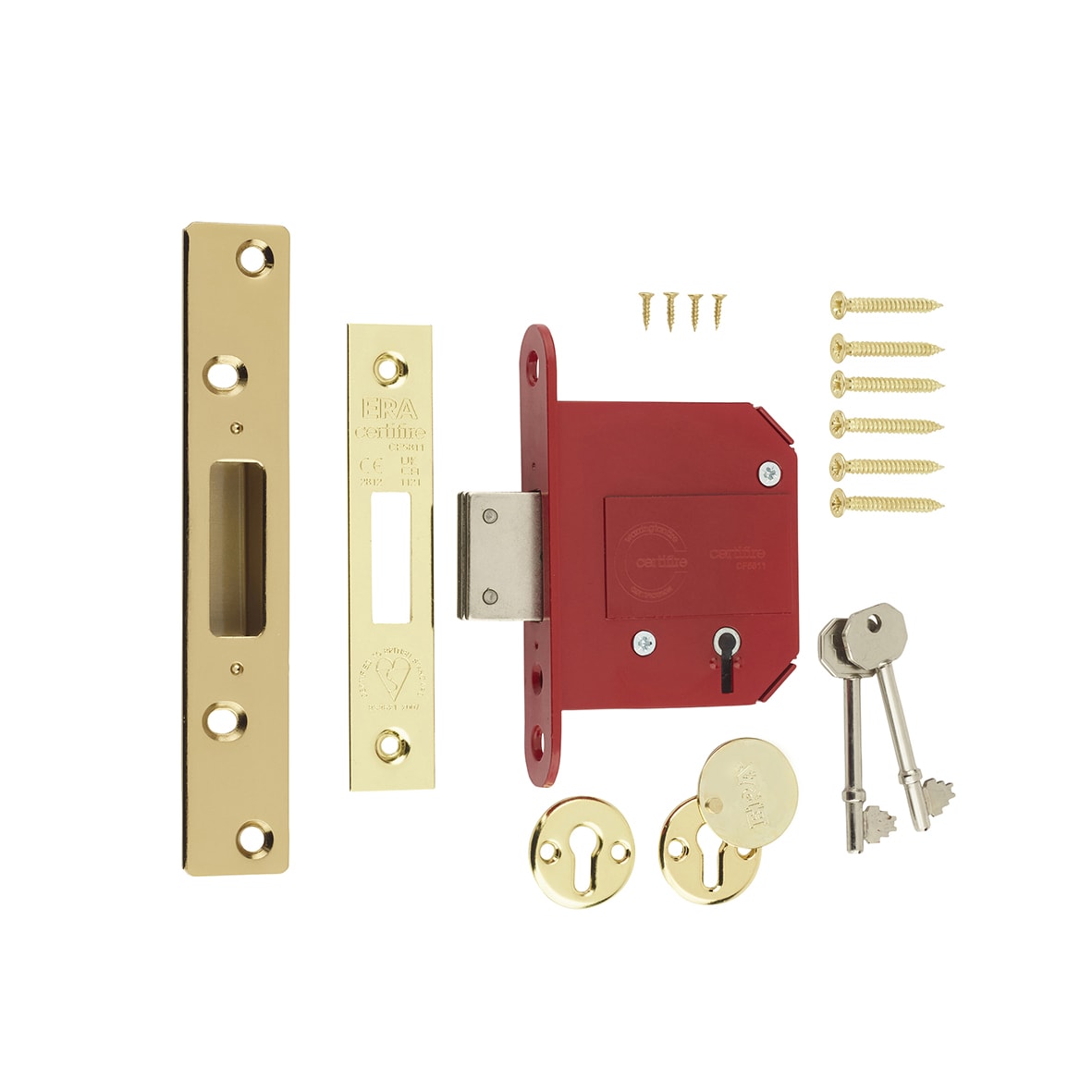 Fortress:2007 5 Lever Deadlock - 79mm Case - 56mm Backset - Polished Brass - view 3