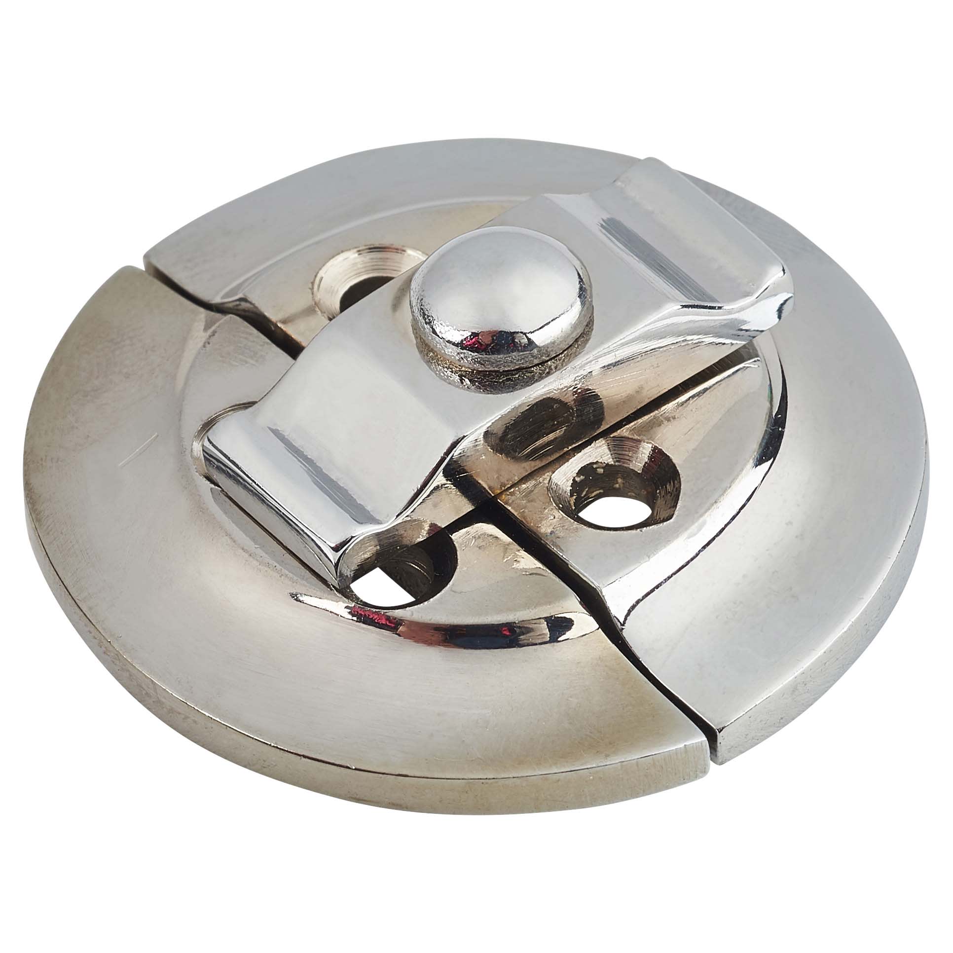 Round Butterfly Catch - 38mm Diameter - Polished Chrome - view 2