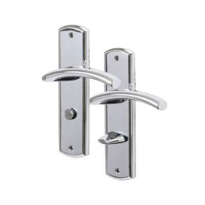 Marcus Polished Chrome Bathroom Door Handles - Centaur Range - 189 x 48mm - view 2