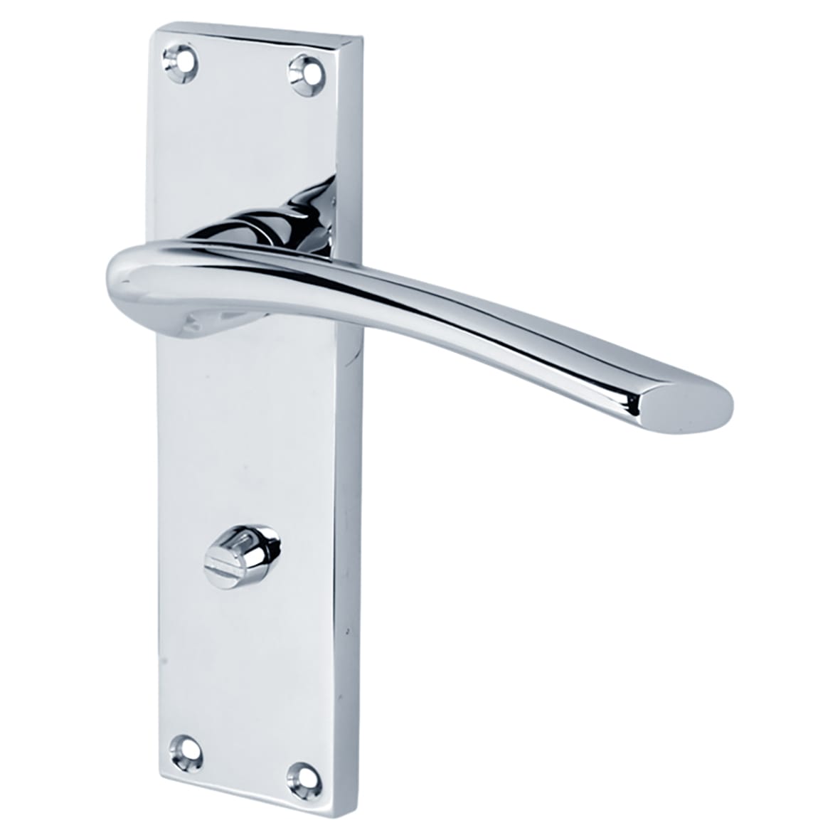 Polished Chrome Bathroom Lock Door Handles Pack - Rimini Range - view 3