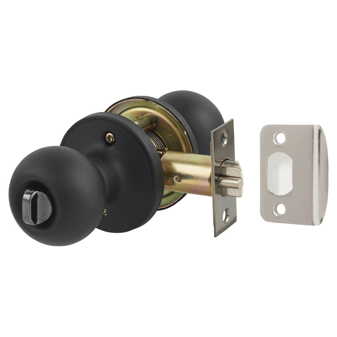 Matt Black Bala Hotel Bathroom Mortice Door Knobset - 65mm Rose Diameter - view 3