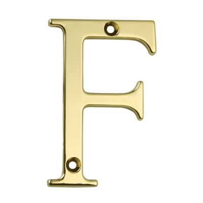 76mm Screw Fix Door Letter - F - Gold - view 2