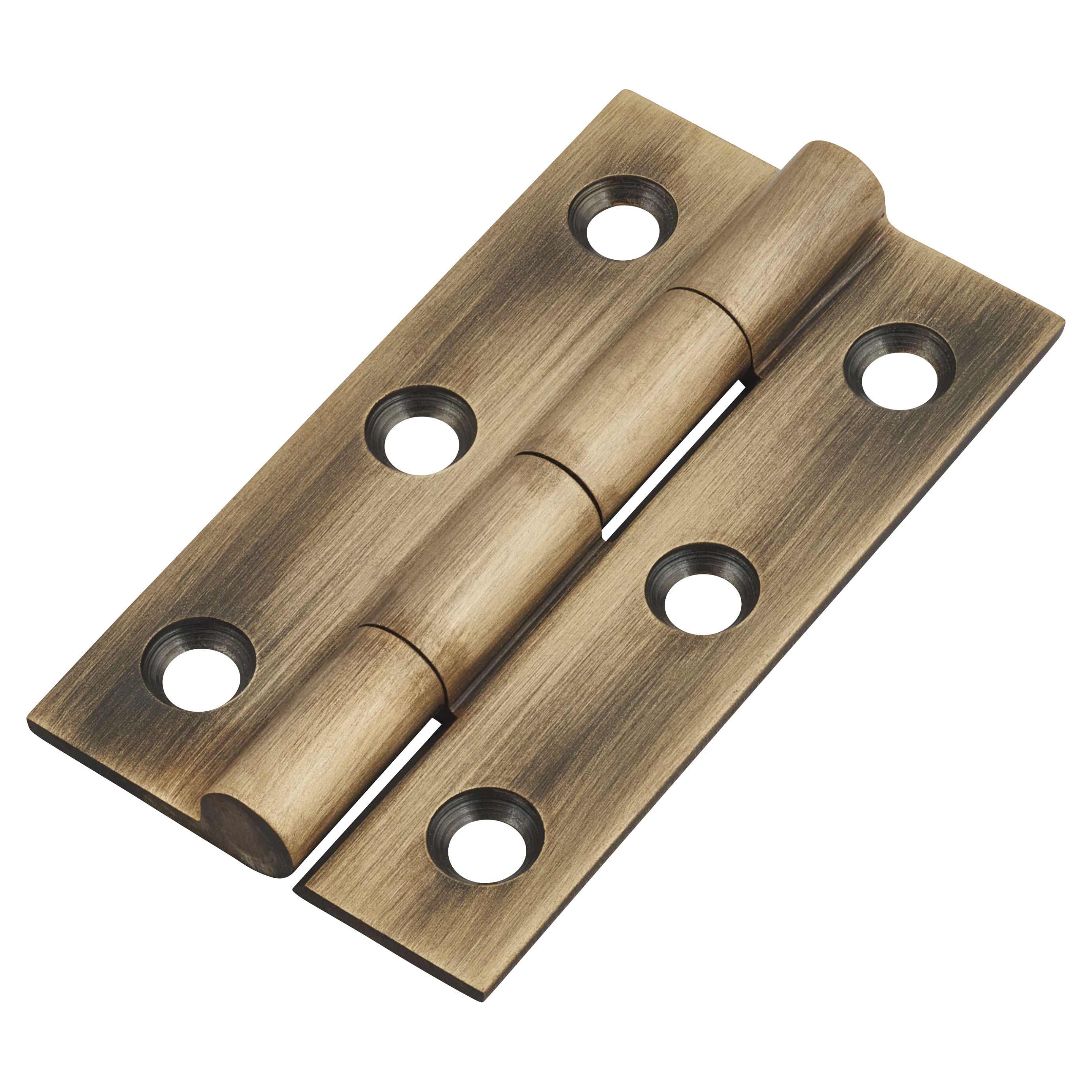 Solid Drawn Butt Cabinet Hinge - 50 x 28 x 1.45mm - Antique Brass - Pair - view 2