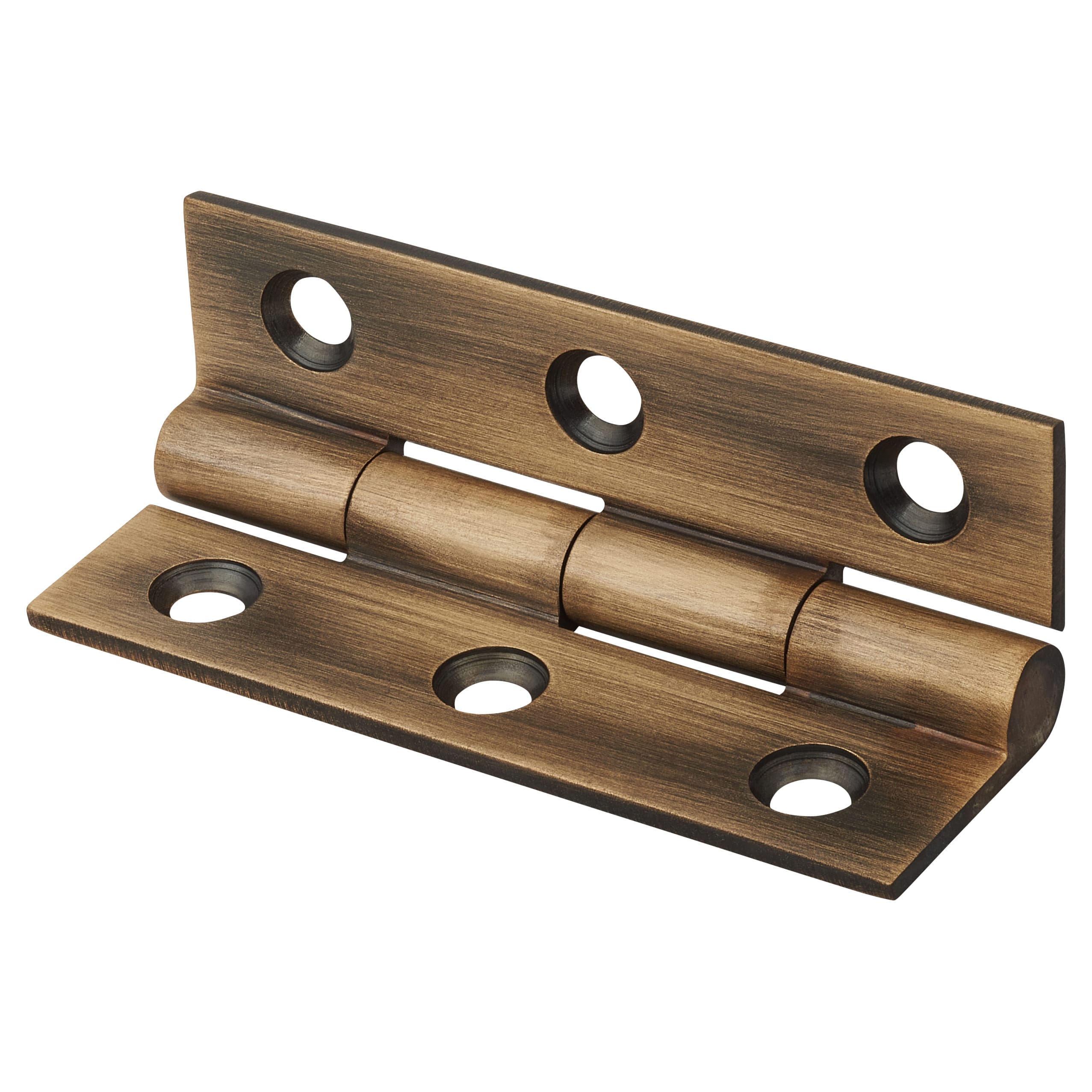 Solid Drawn Butt Cabinet Hinge - 50 x 28 x 1.45mm - Antique Brass - Pair - view 3