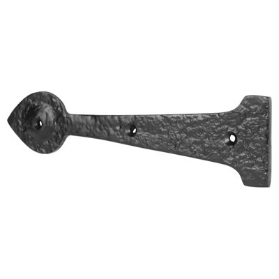 Tudor Plain Door Hinge Front - 229 x 63mm - Antique Black Iron - Pair - view 2