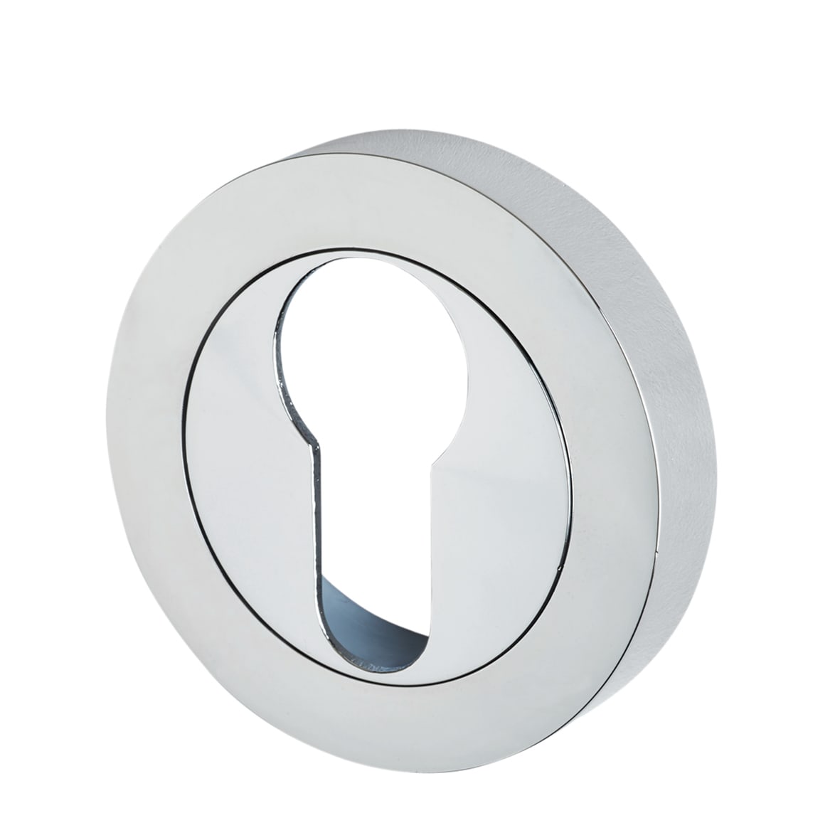 Polished Chrome Euro Lock Door Handle on Rose Pack - Knightsbridge Range - view 5