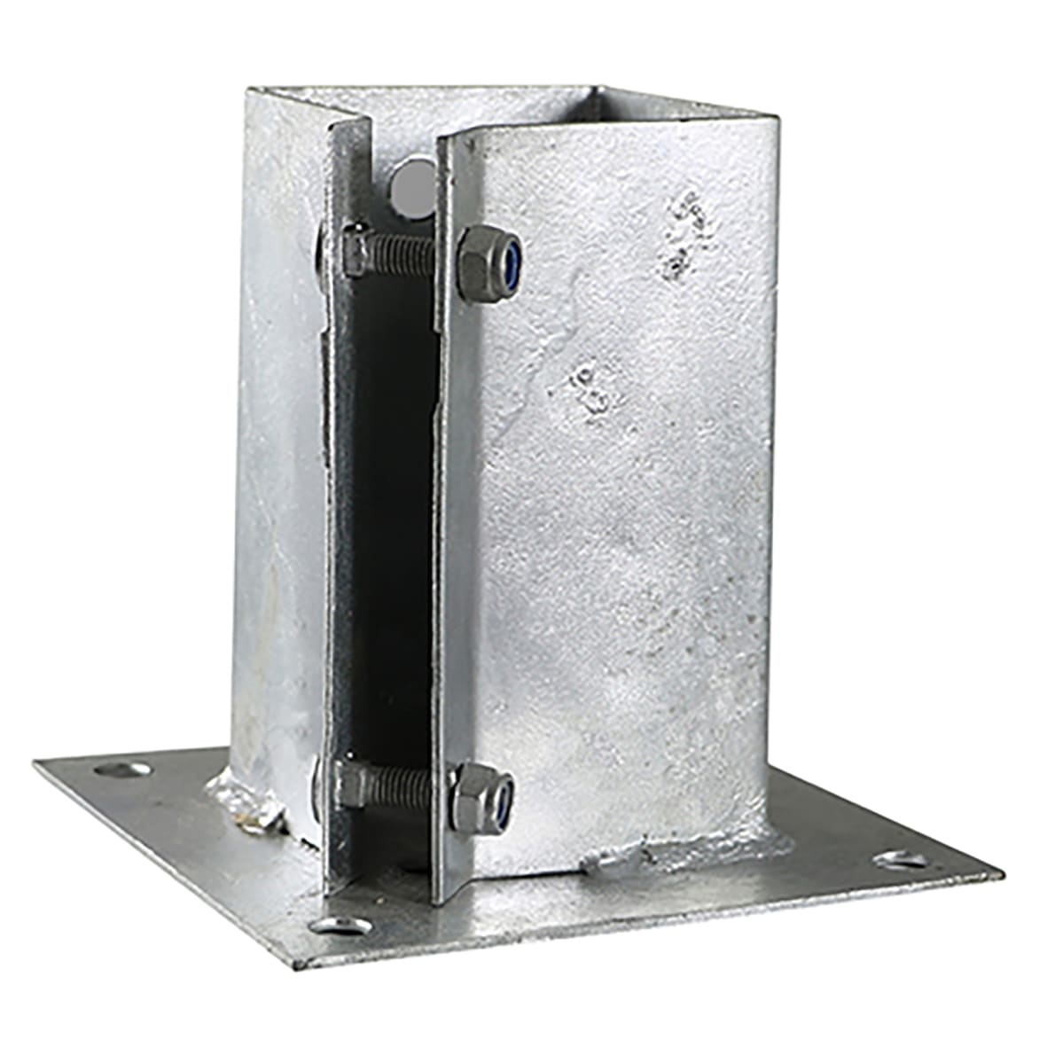 Bolt Down Fence Post Shoe - Bolt Secure - 75 x 75mm - Galvanised - view 2