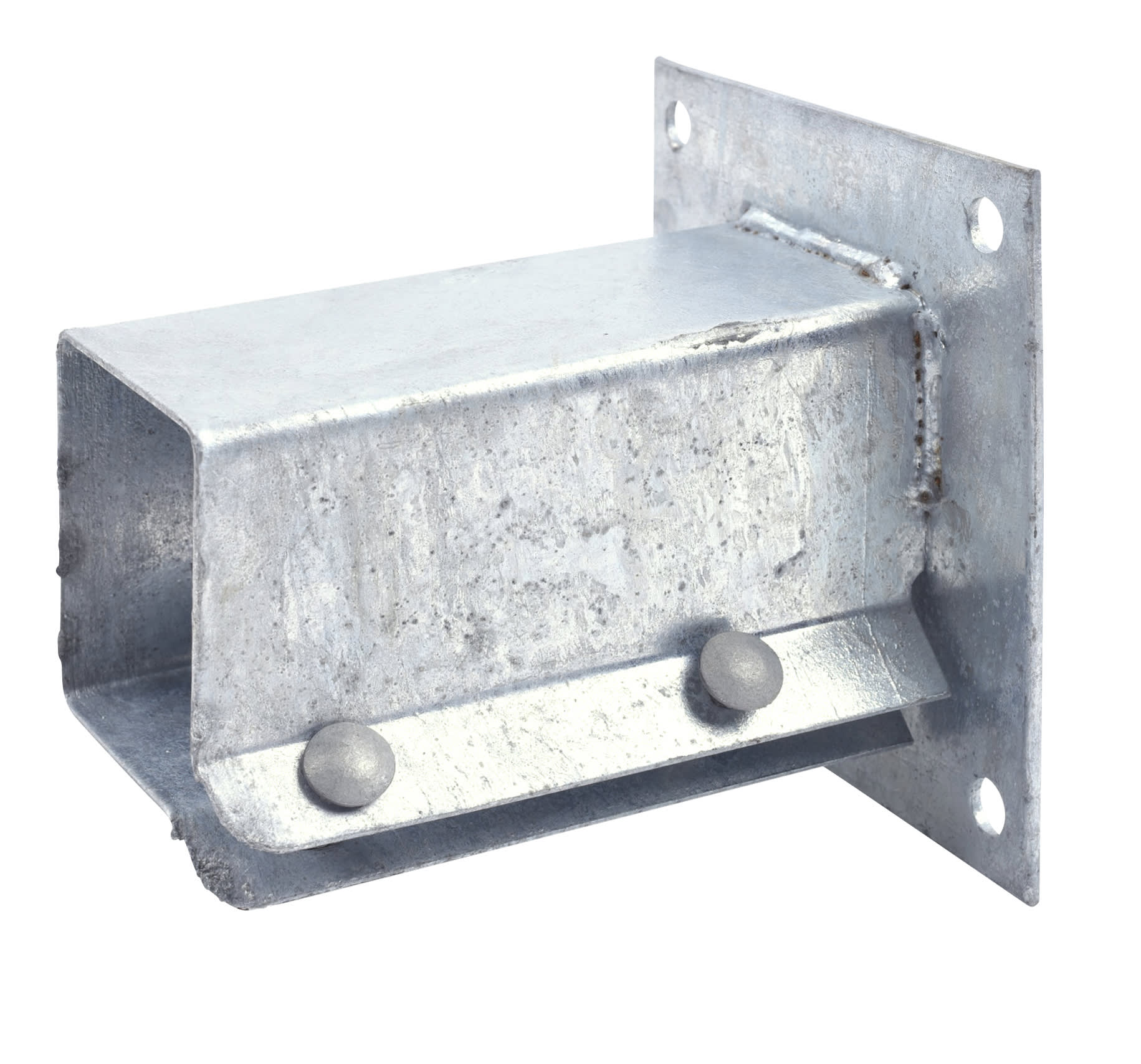 Bolt Down Fence Post Shoe - Bolt Secure - 75 x 75mm - Galvanised - view 3