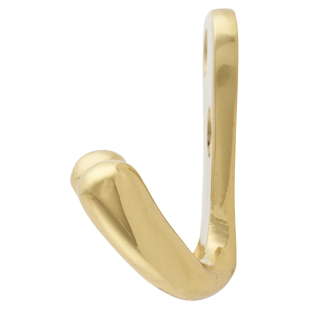 Solid Brass Double Coat Hook - 70 x 43mm - Polished Brass - view 2