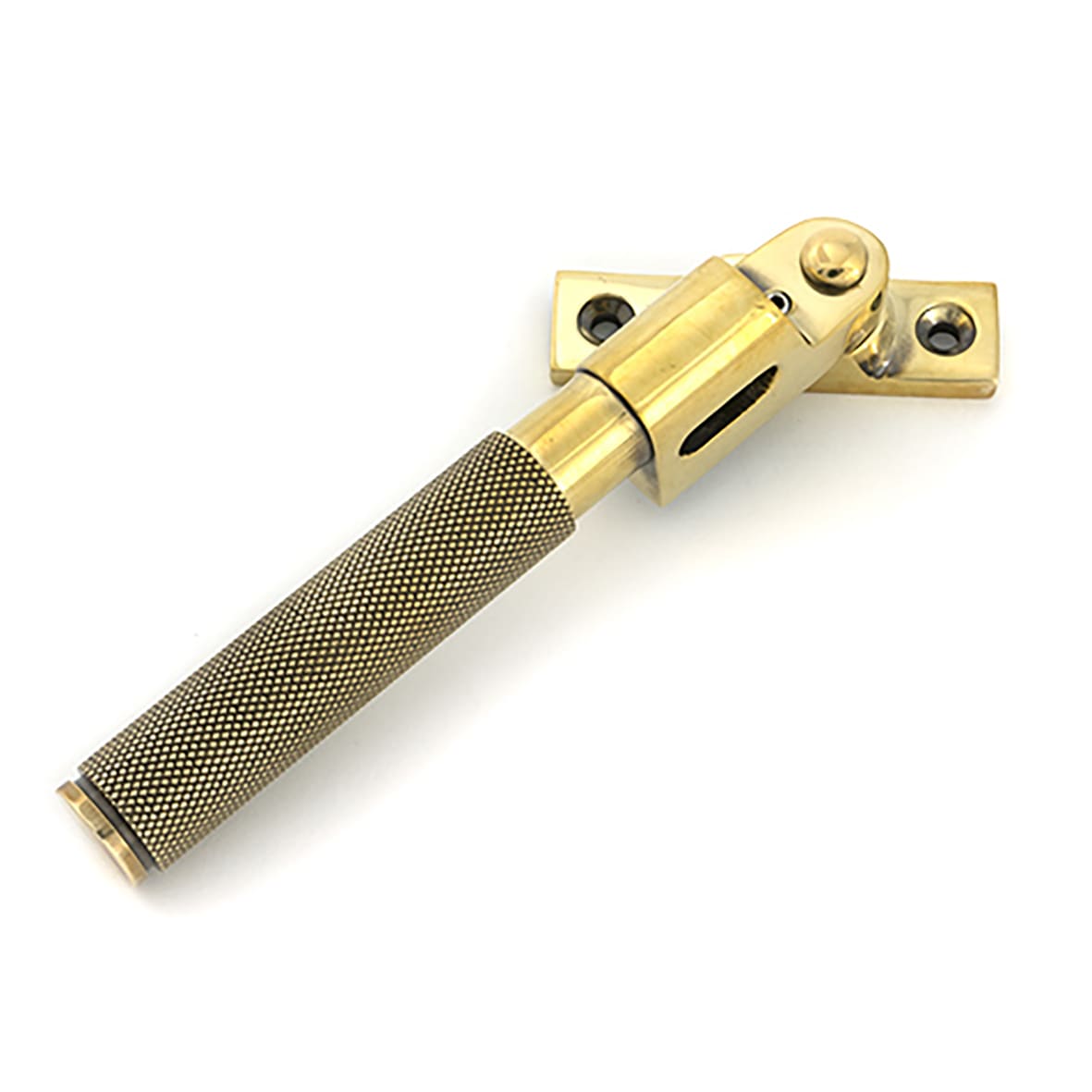 Brompton Knurled Locking Night Vent Casement Window Fastener - Aged Brass - view 4