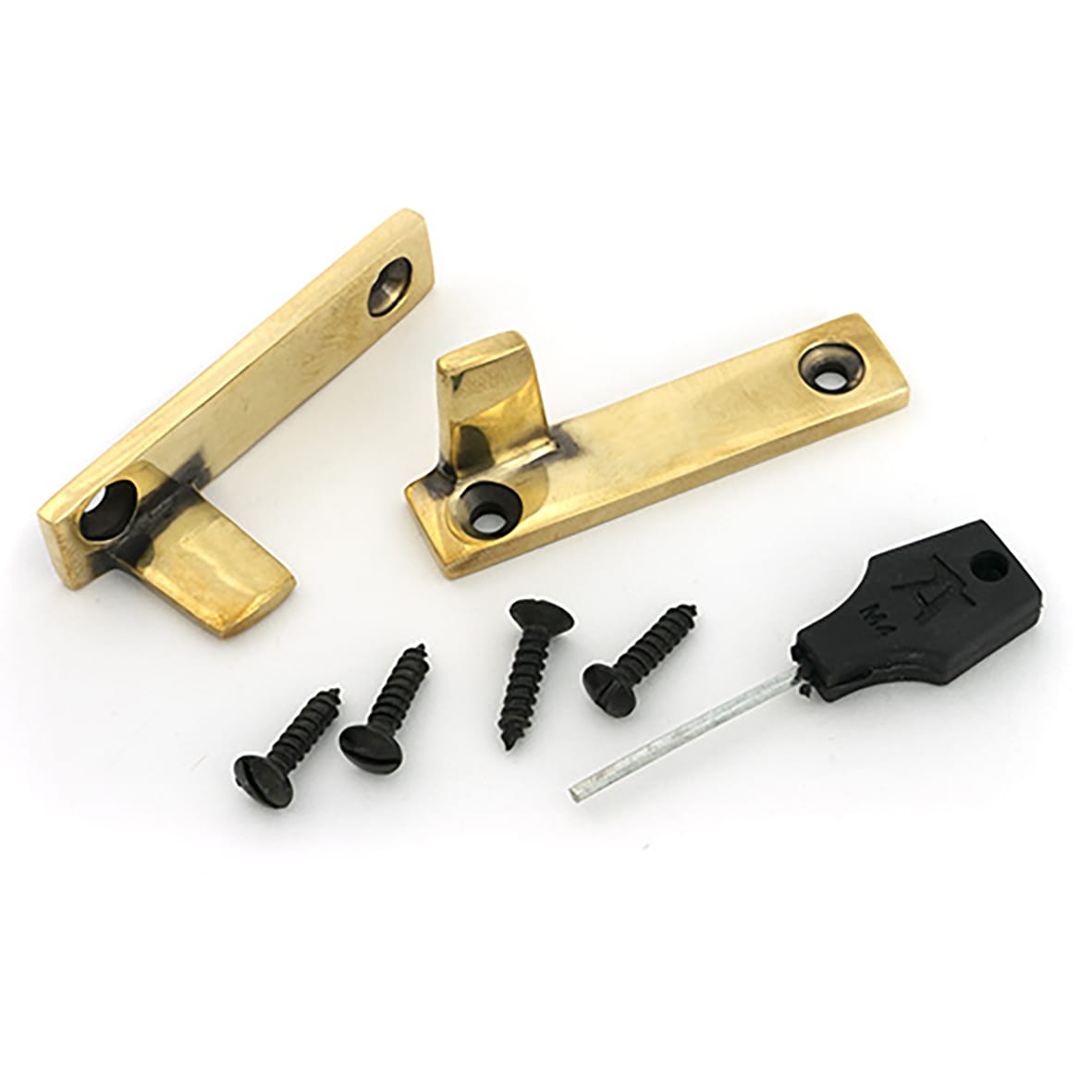 Brompton Knurled Locking Night Vent Casement Window Fastener - Aged Brass - view 5
