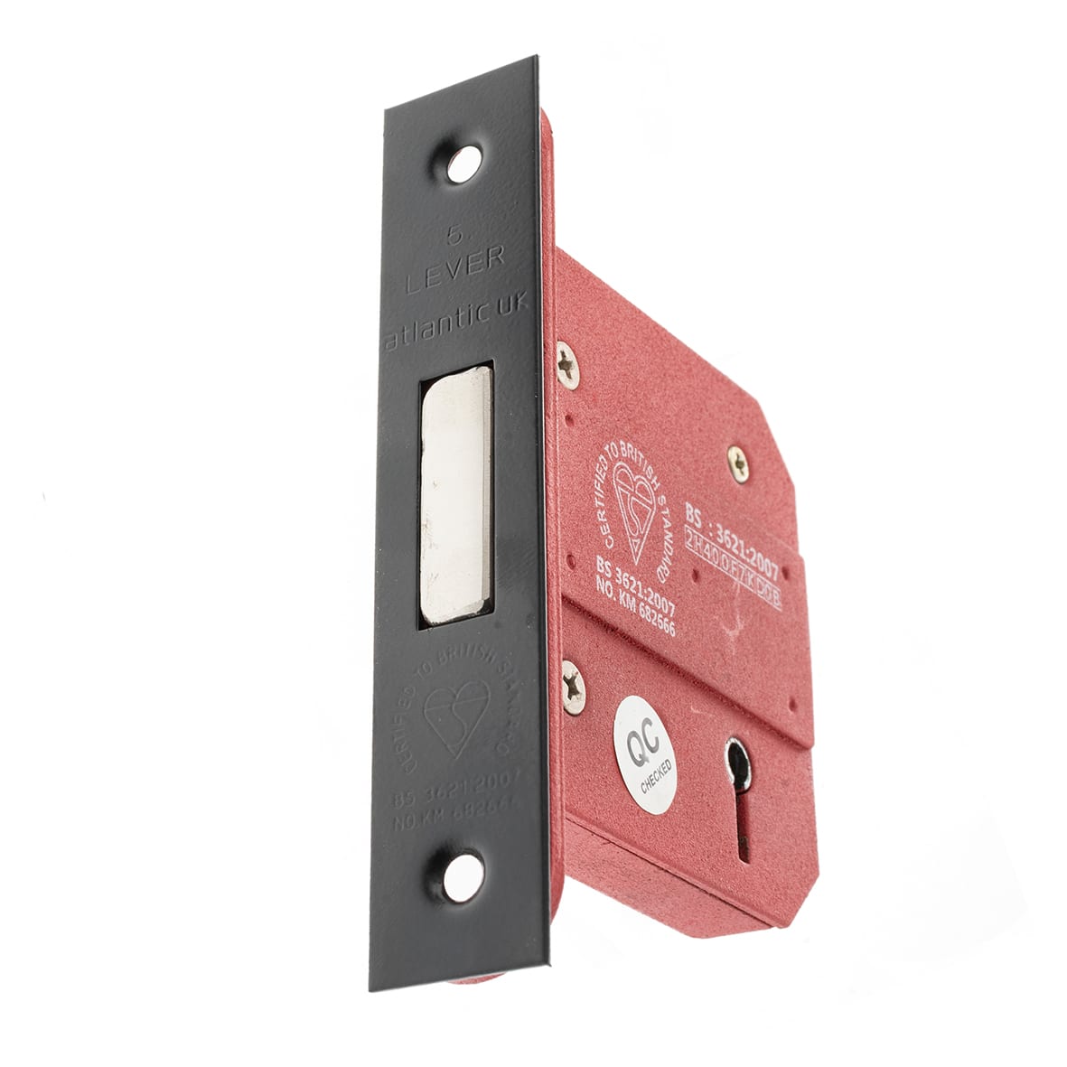 5 Lever Deadlock - 77mm Case - 57mm Backset - Matt Black - view 3