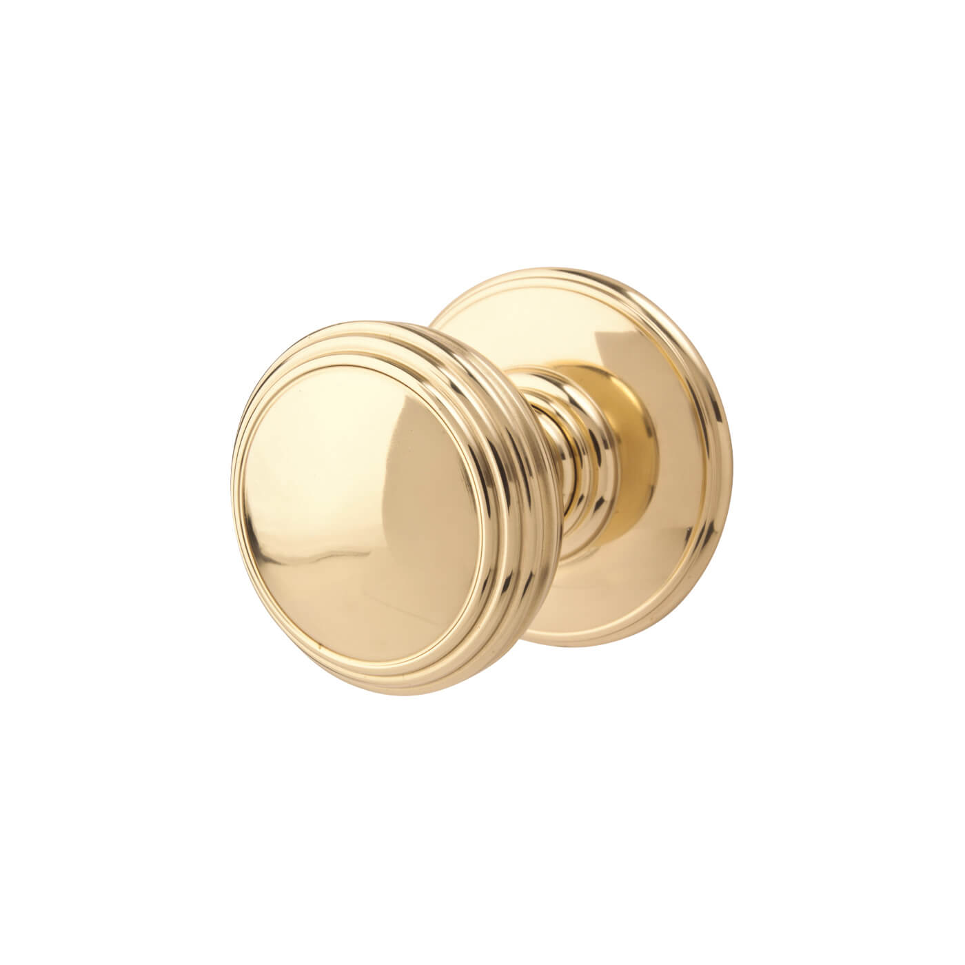 Polished Brass Rimmed Mortice Door Knob - 70mm Rose Diameter - Delamain Range - view 2