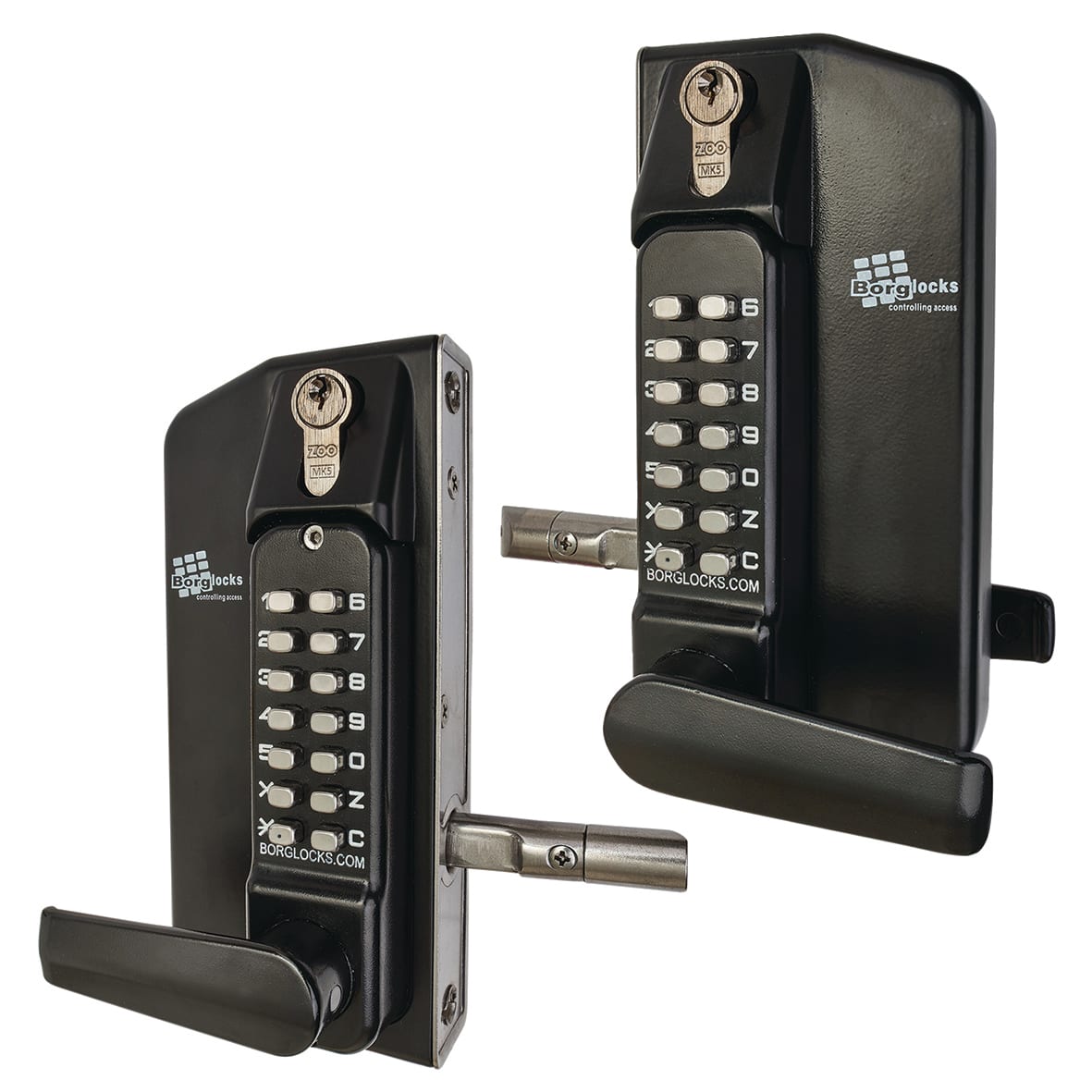 Borg BL3430 External Marine Grade ECP Push Button Gate B to B Code Lock with Key Override - Black - view 2