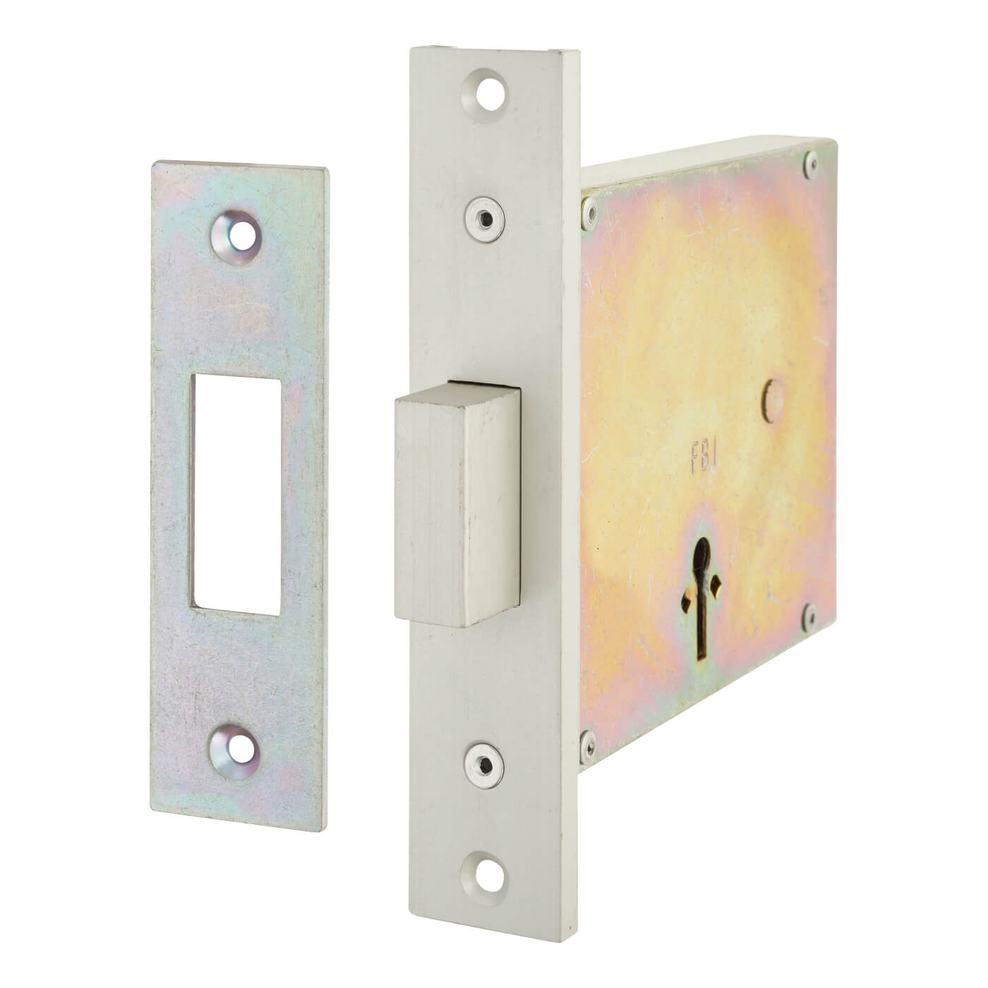 Fire Brigade FB1 Mortice Deadlock - 103mm Case - 51mm Backset - Silver - view 2