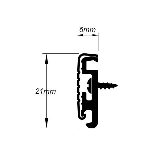 Cyclone Seal - 1000mm Length - CBS Trim Seal - Inward Opening Doors - Silver - view 2