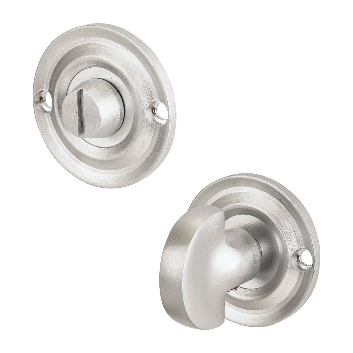 Bathroom Turn & Release - 43mm Diameter - Satin Chrome - view 2