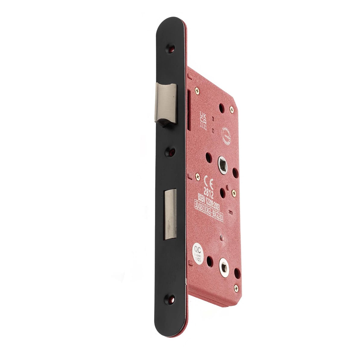 DIN Bathroom Lock - 88mm Case - 60mm Backset - Radius - Matt Black - view 2