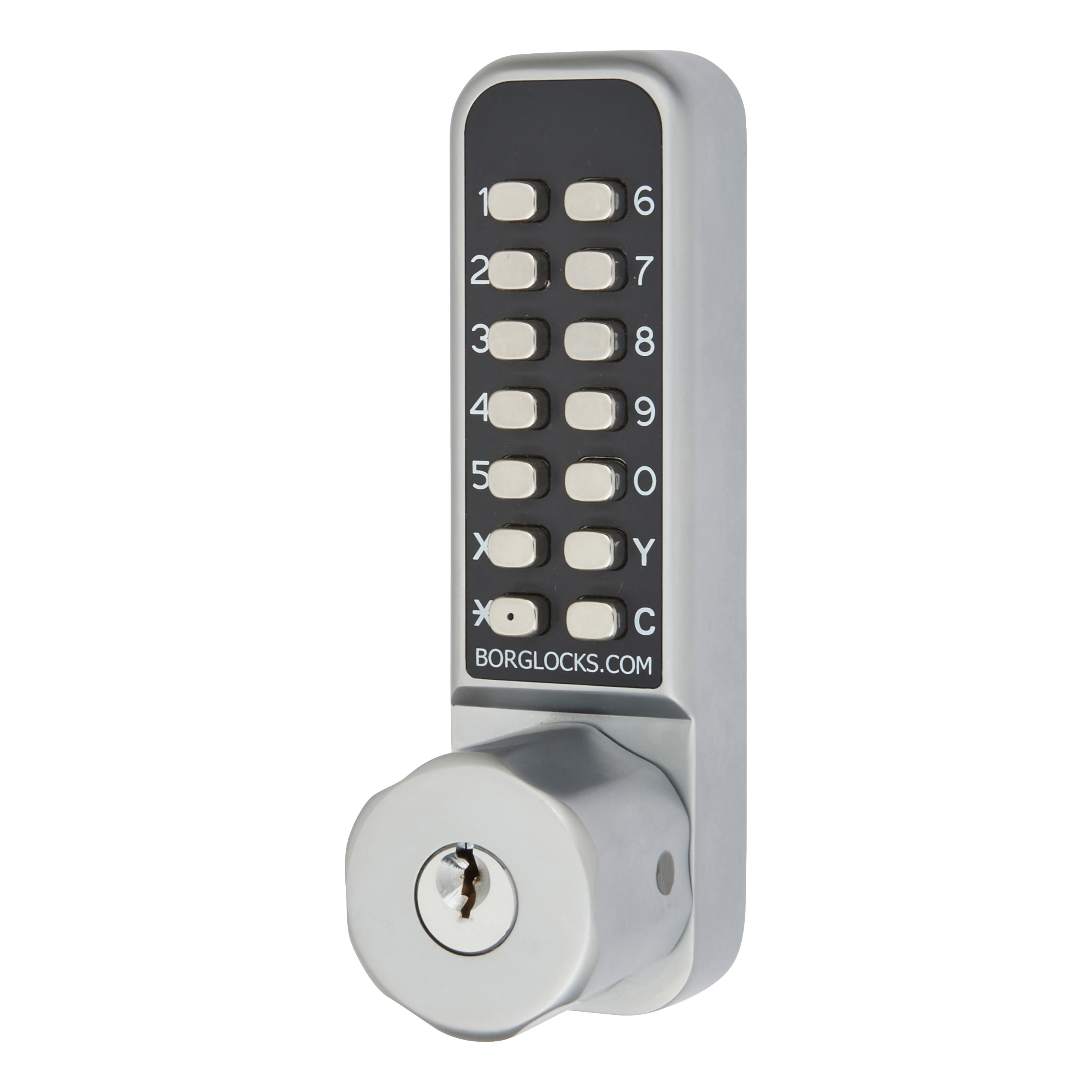 Borg BL2701 Easicode Pro Push Button Code Lock and Latch with Intumescent - Holdback Option - Grey - view 2