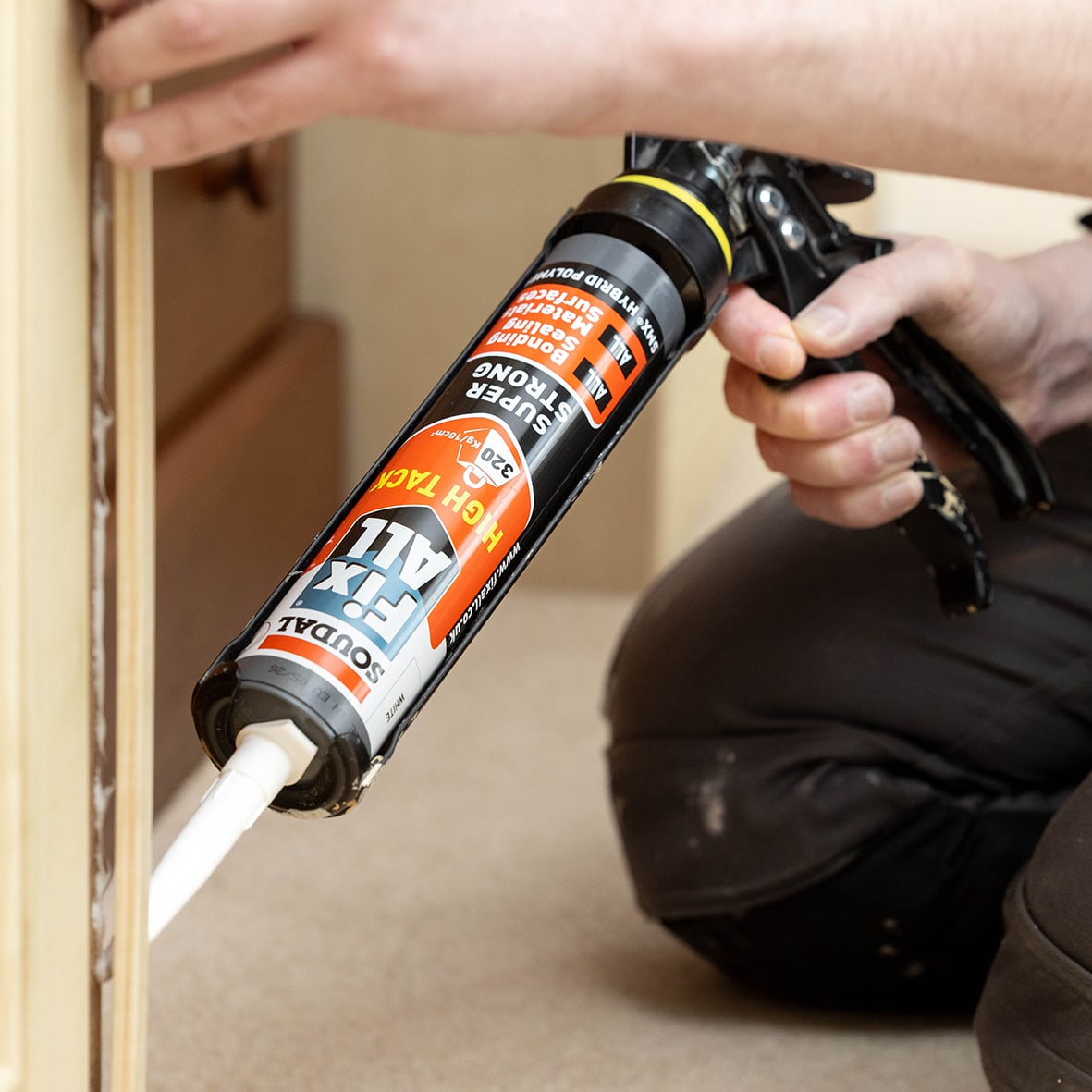 Fix All High Tack Sealant & Adhesive - 290ml - White - Pack of 3 - view 2