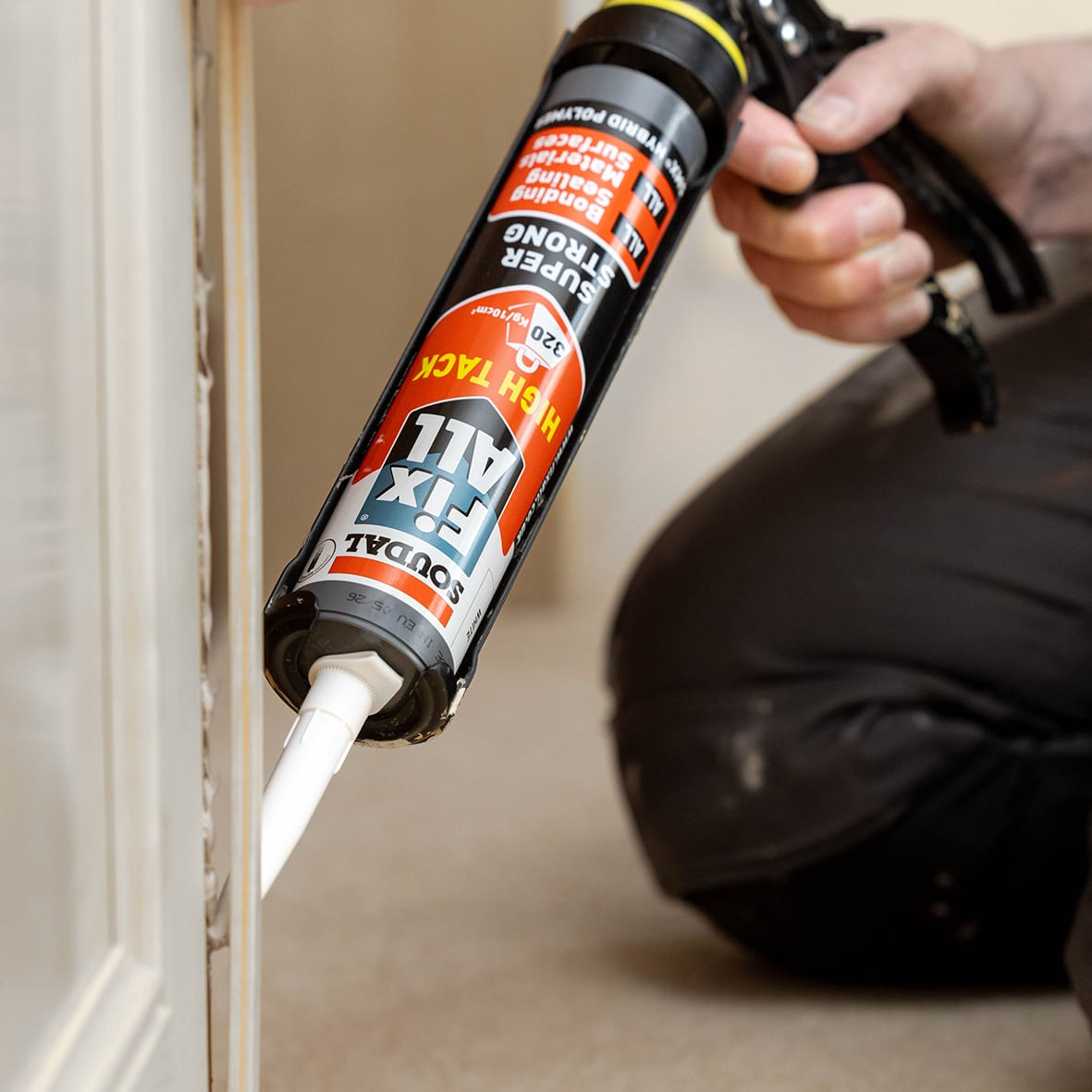 Fix All High Tack Sealant & Adhesive - 290ml - White - Pack of 3 - view 3