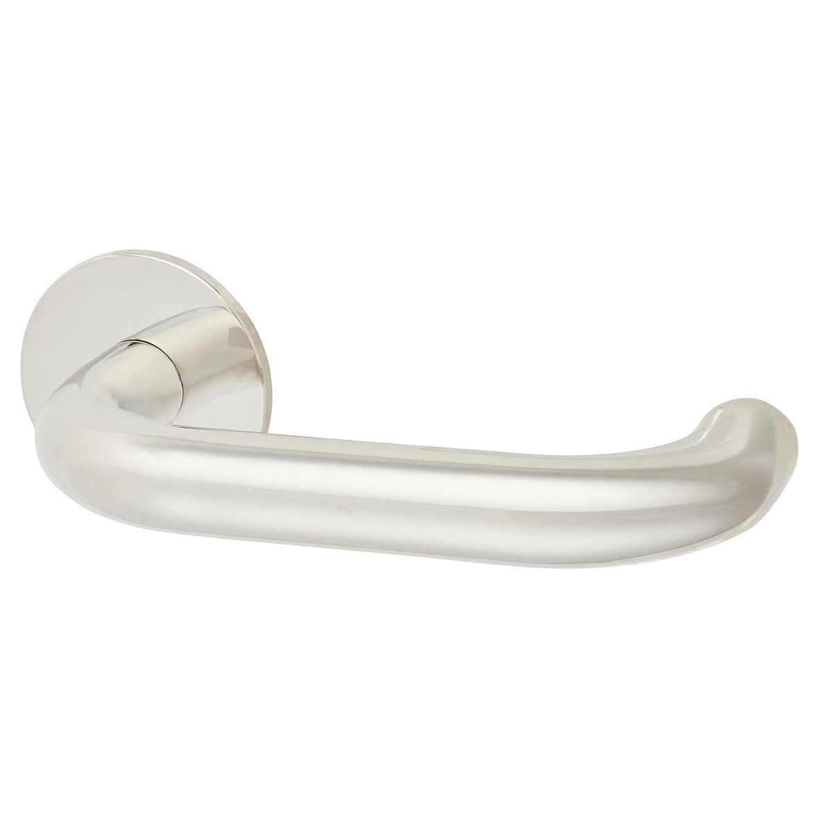 Polished Stainless Steel Door Handles on Round Slim Rose - Schema Kurvig Range - view 2