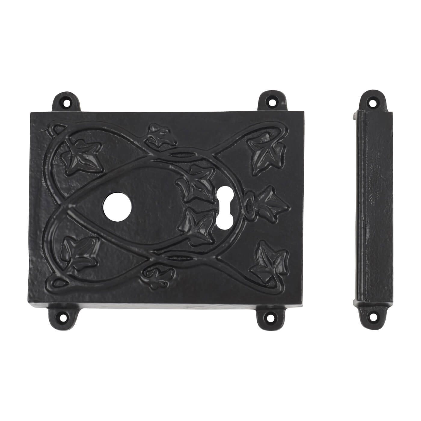Cast Lock with Keep - 158 x 142mm - Antique Black Iron - view 4