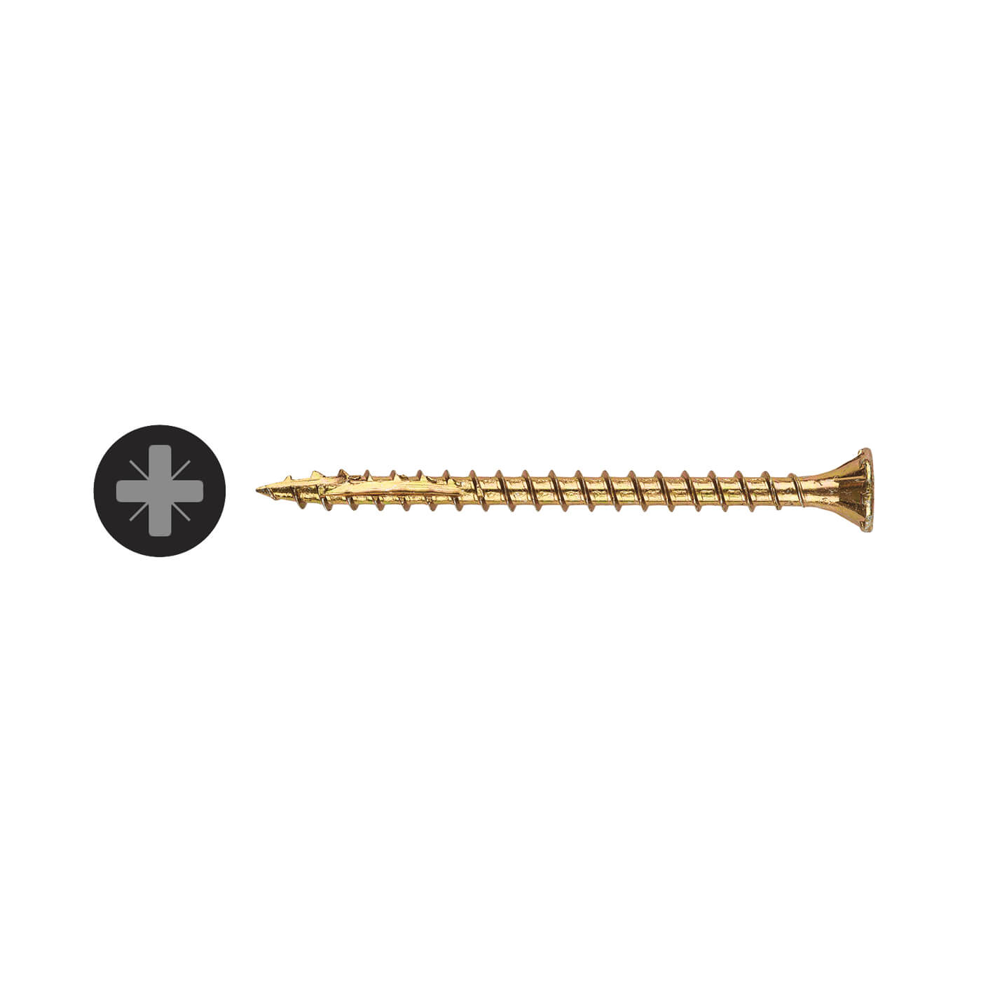 Cutter Pozi Countersunk Wood Screws - 3.5 x 50mm - Yellow Zinc - Pack of 200 - view 2