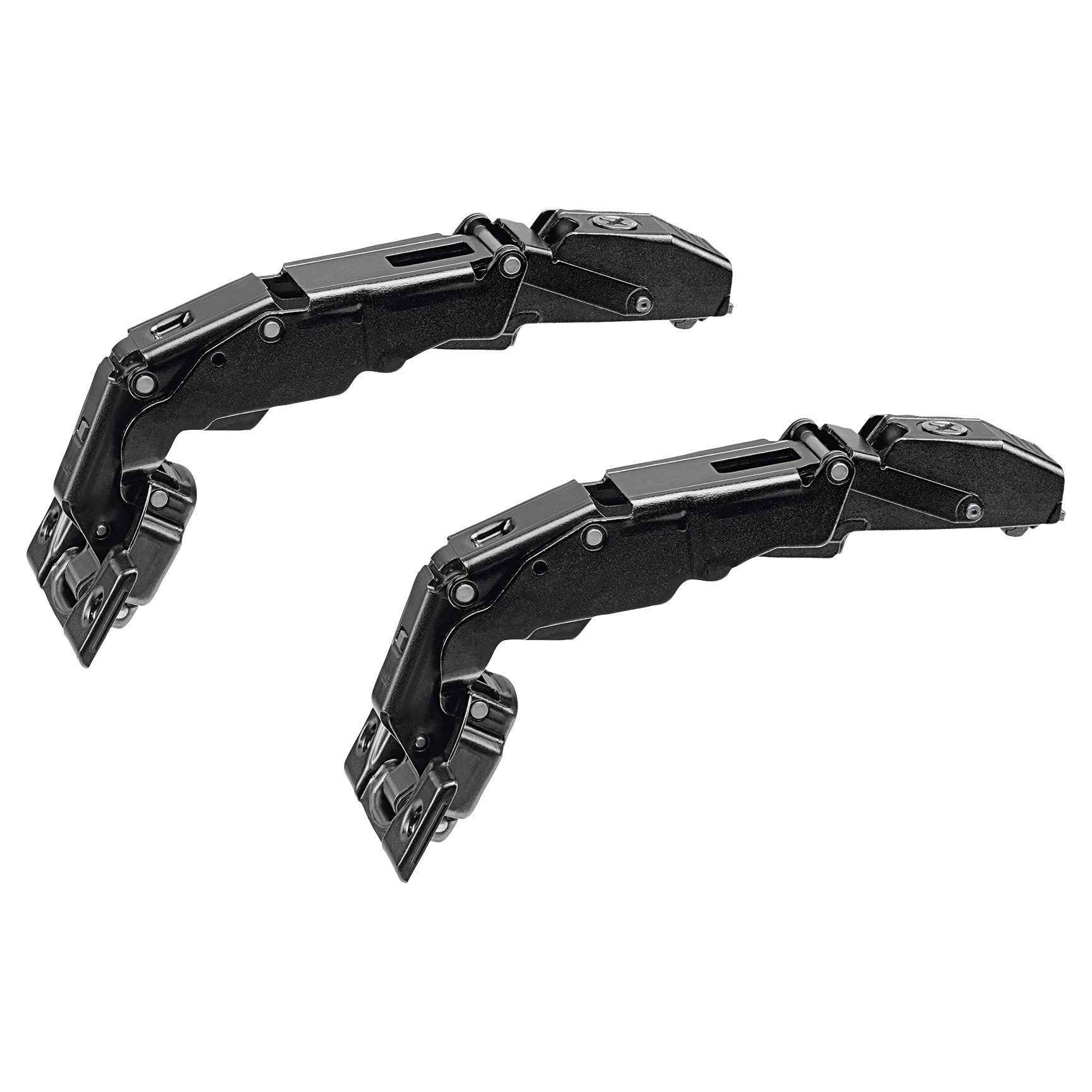 CLIP Top Zero Protrusion Soft Close Cabinet Hinge - 155° - Sprung - Overlay - Black Onyx - Pair - view 2