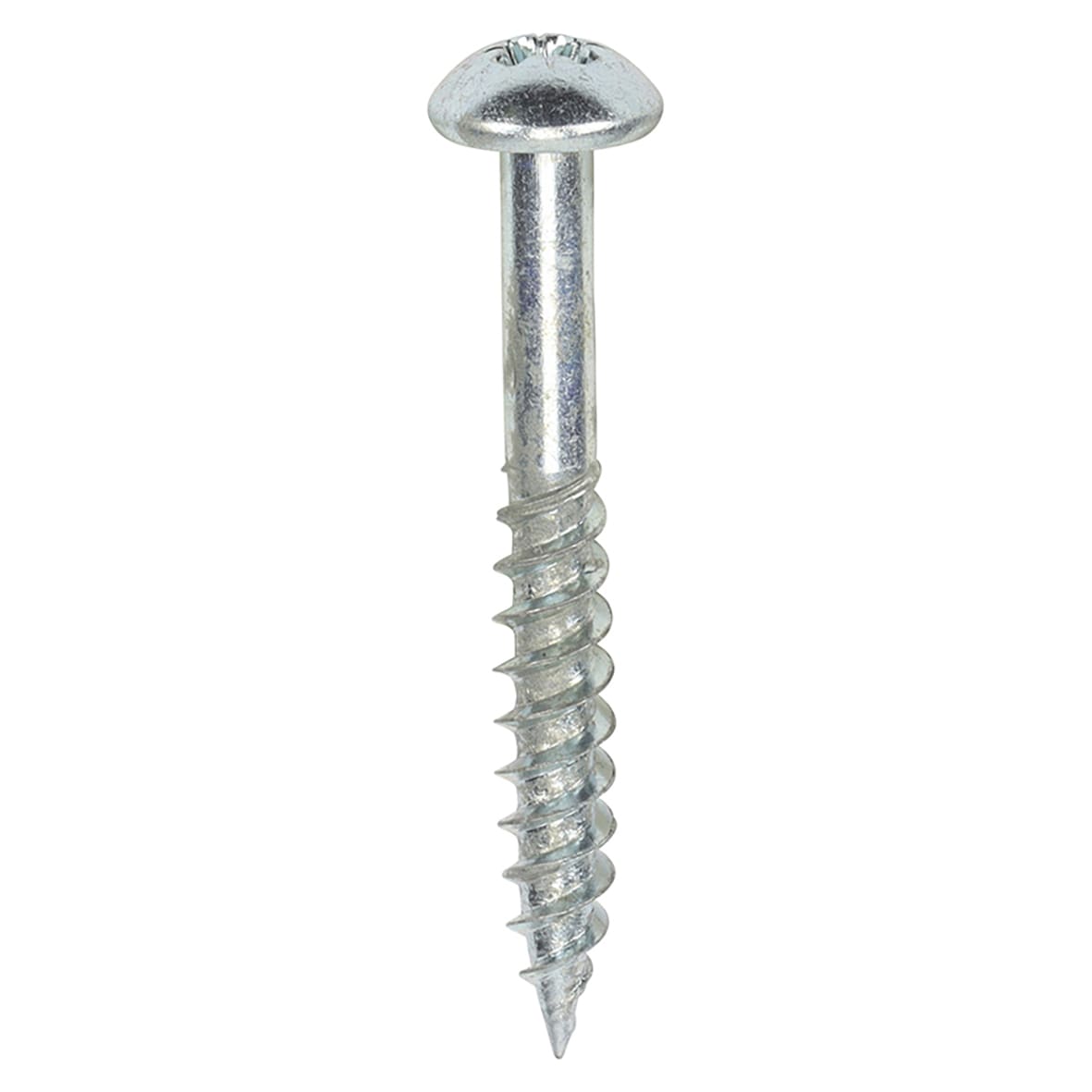 Twin Threaded Pozi Round Head Wood Screws - 10 x 1 1/2" - Zinc Plated - Pack of 200 - view 2