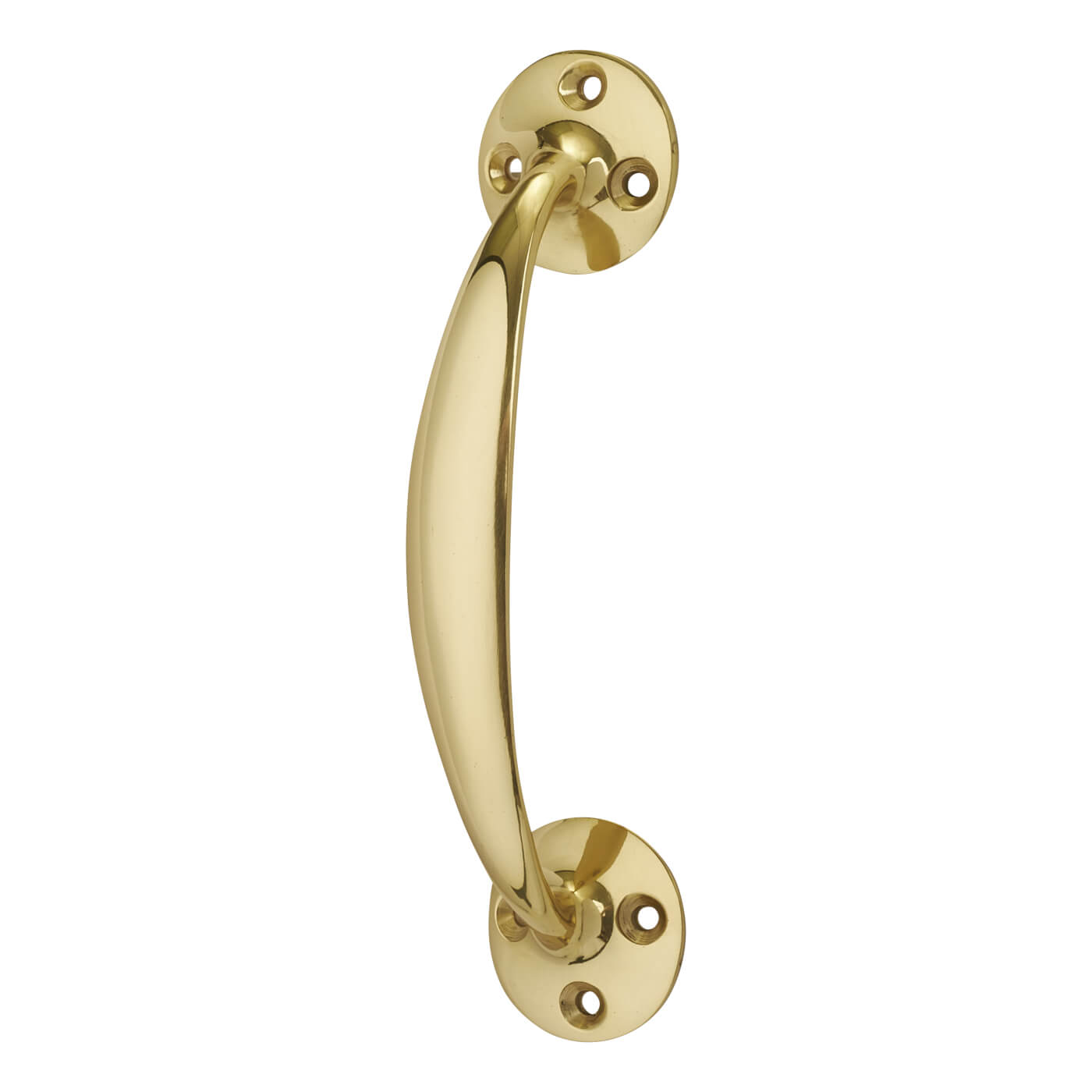 Victorian Polished Brass Bow Door Pull Handle - Screw Fix - 150 x 35mm - view 2