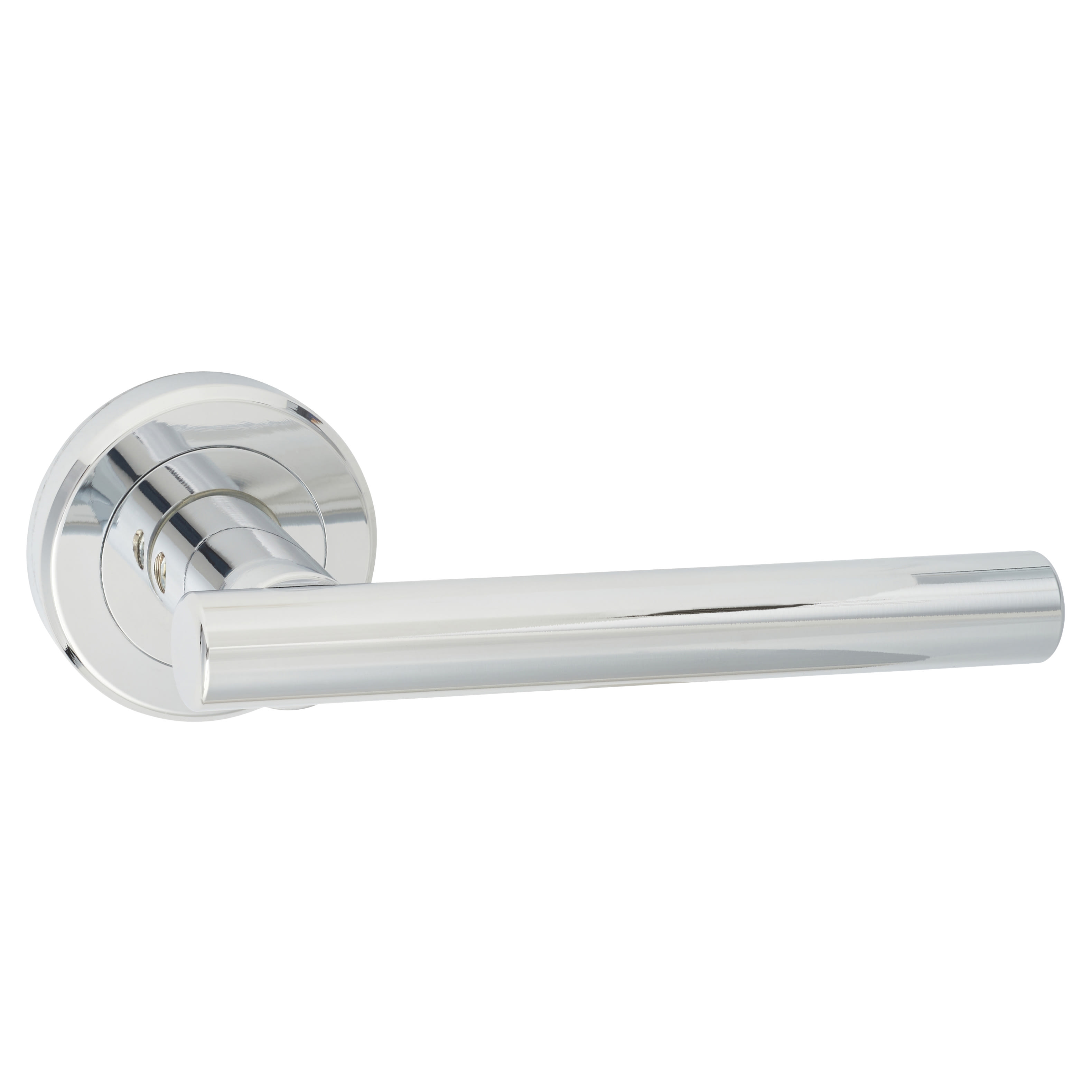 Brass Polished Chrome Door Handles on Round Rose - Philadelphia Range - view 2