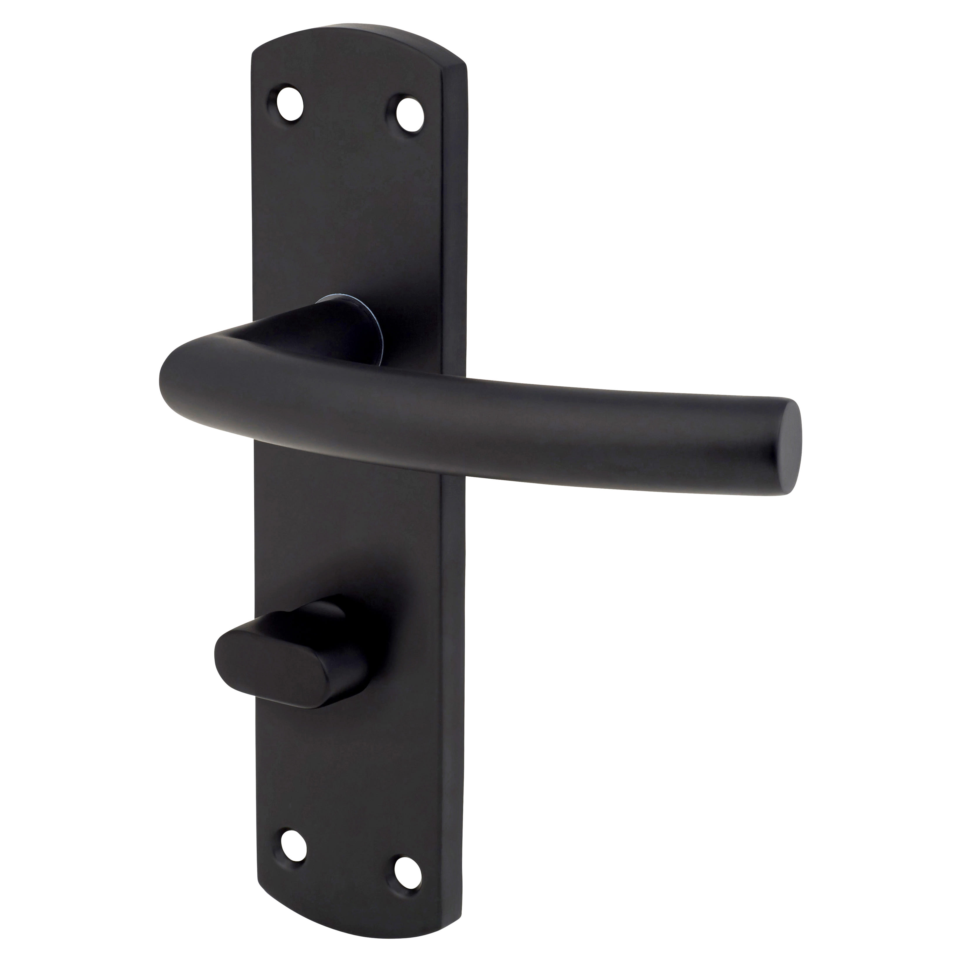 Matt Black Arched Bathroom Door Handles - 172 x 44mm - RH - view 5