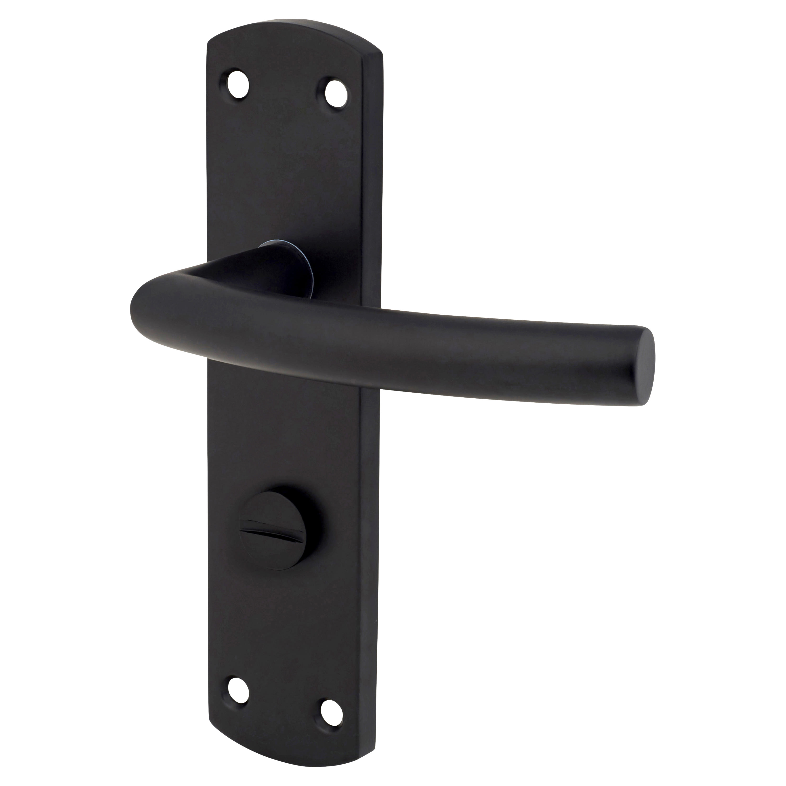 Matt Black Arched Bathroom Door Handles - 172 x 44mm - RH - view 6