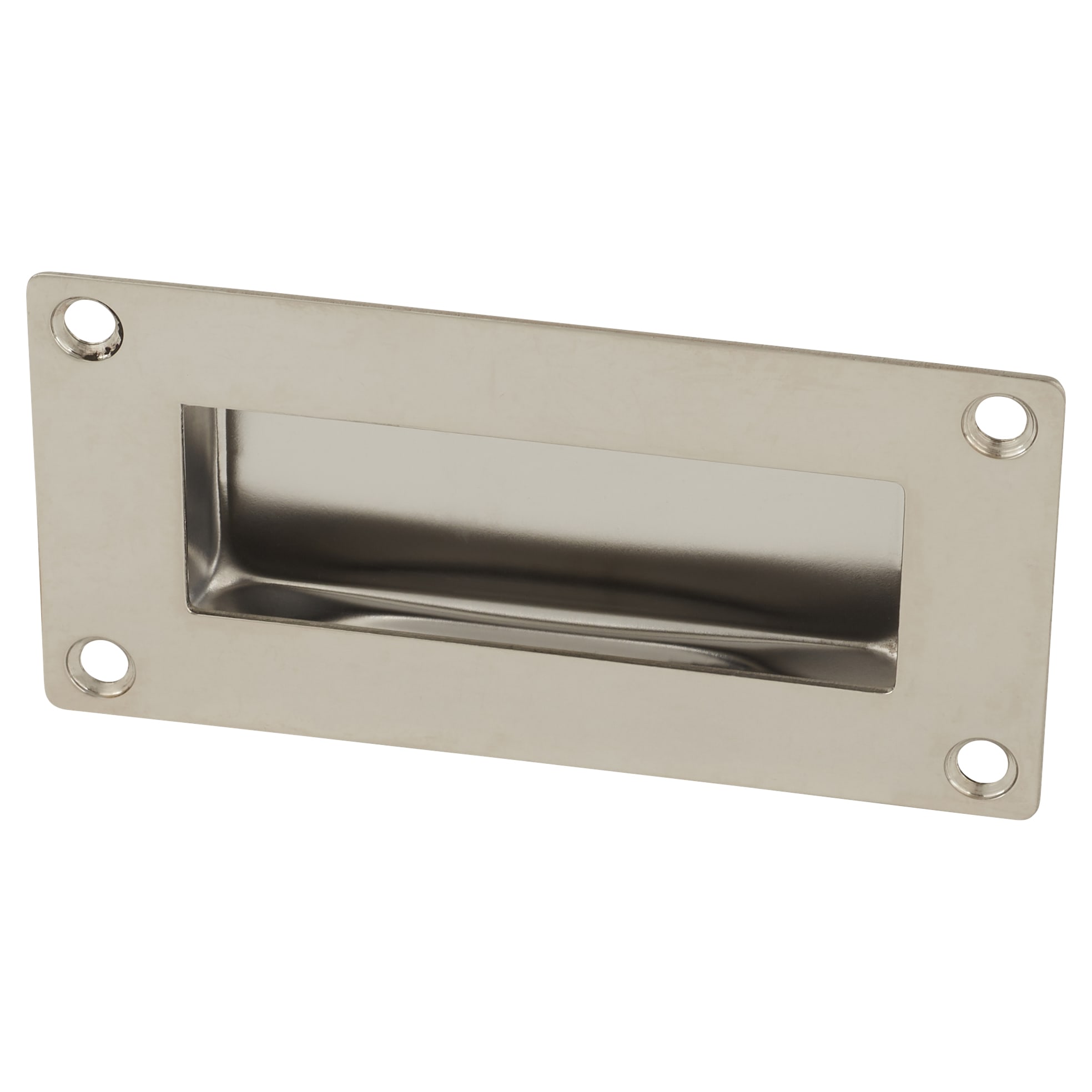 Rectangular Flush Cabinet Pull Handle - 102 x 51mm - Polished Stainless Steel - view 2