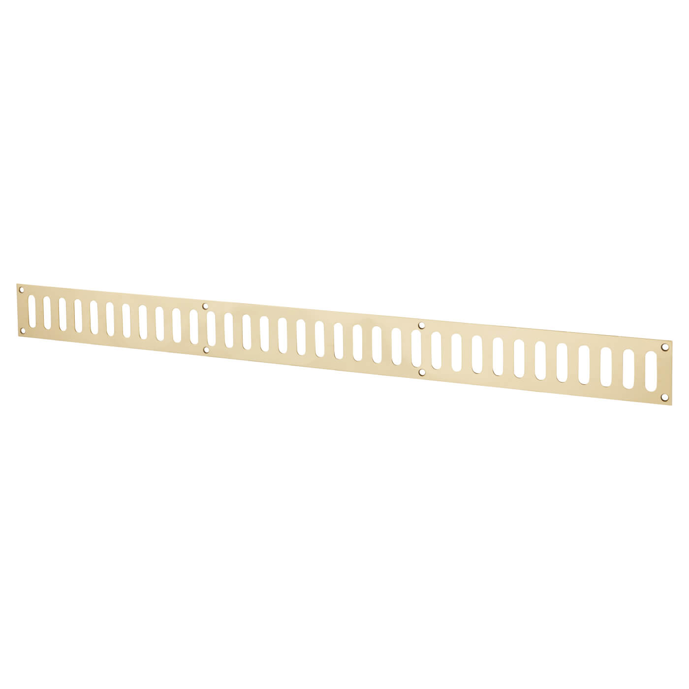 Plain Slotted Vent - 600 x 51mm - 9000mm² Free Air Flow - Polished Brass - view 2